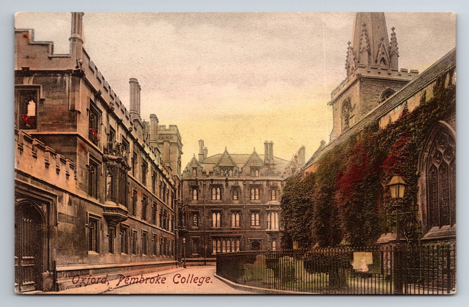England, Oxford, Pembroke College, Vintage Postcard