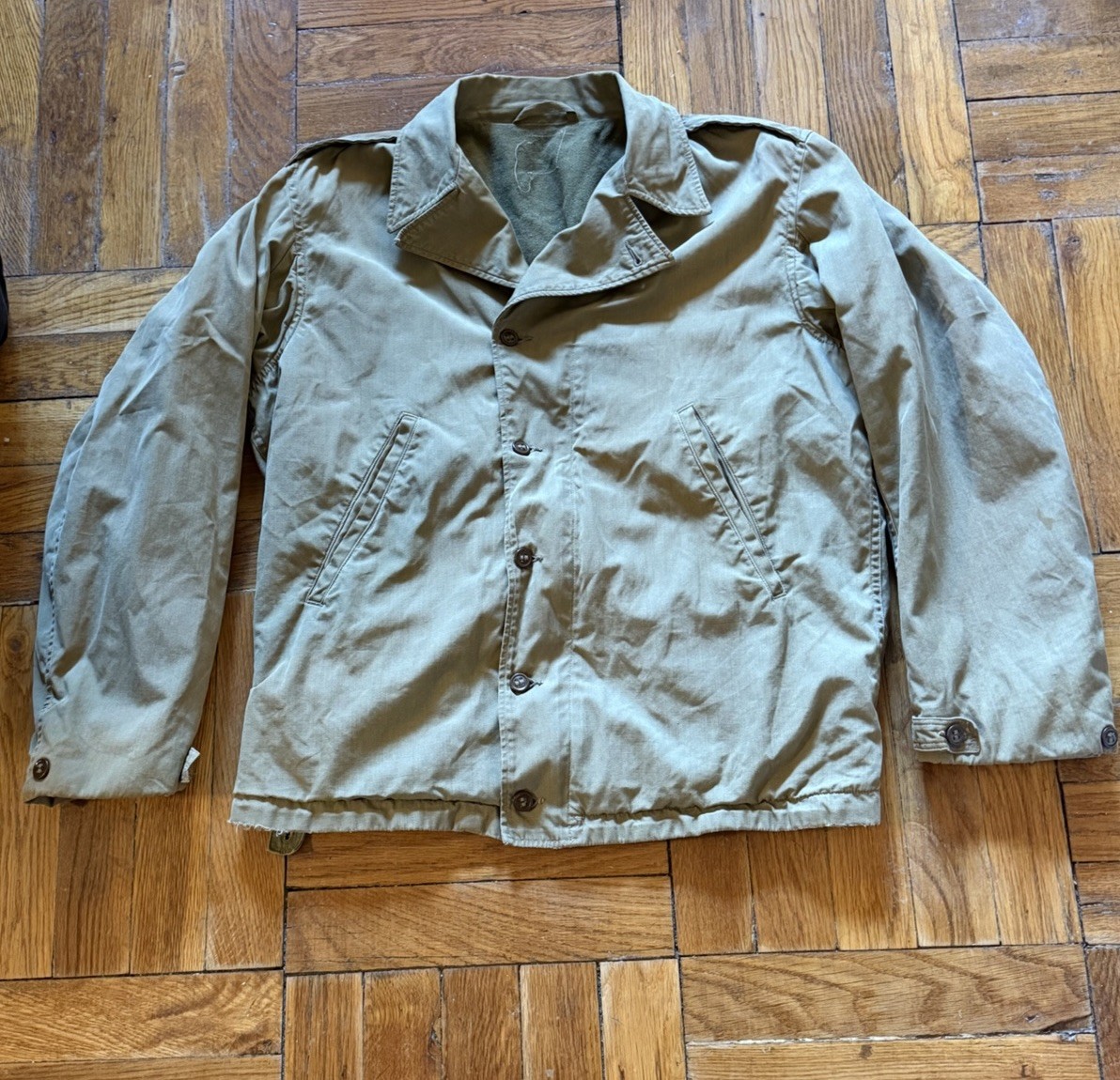 Vtg WW2 USN US Navy N-4 Deck Jacket M41 USN Stencil Talon Zipper
