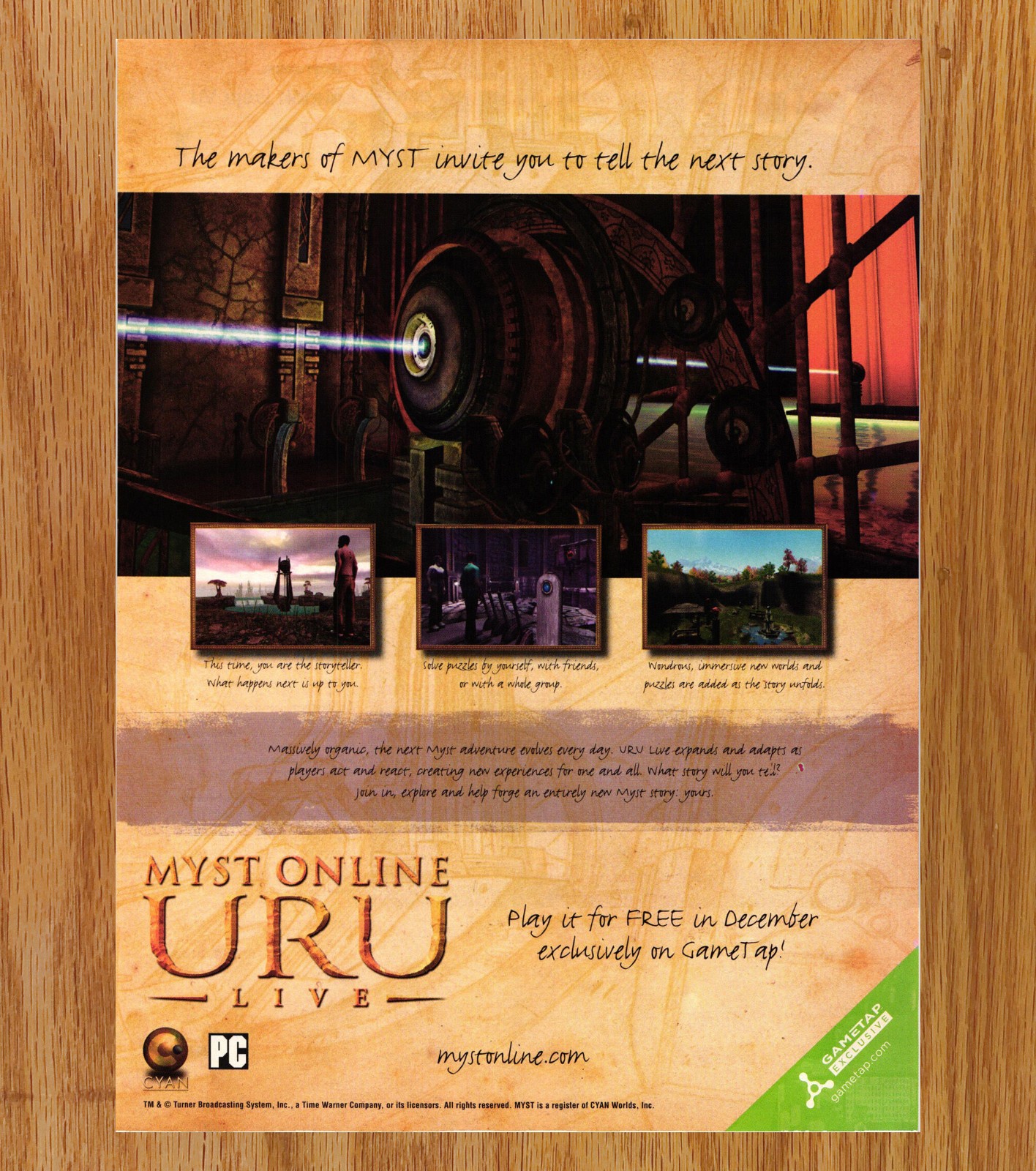 Myst online URU Live Next Story GameTap - PC Video Game Print Ads Poster 2007