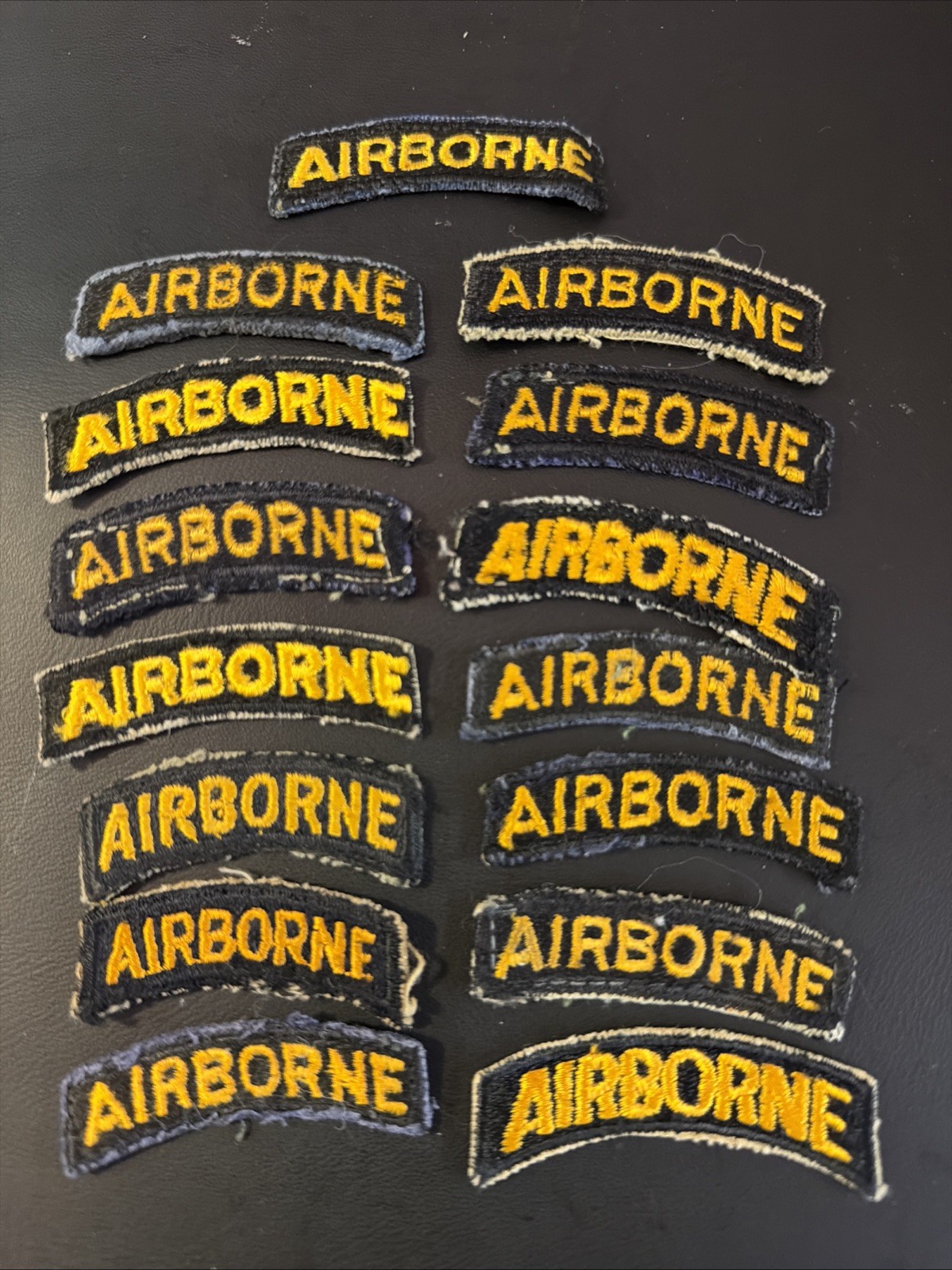 Lot of 15 Vintage US Army Airborne Tabs Patches WWII Korea Vietnam Era