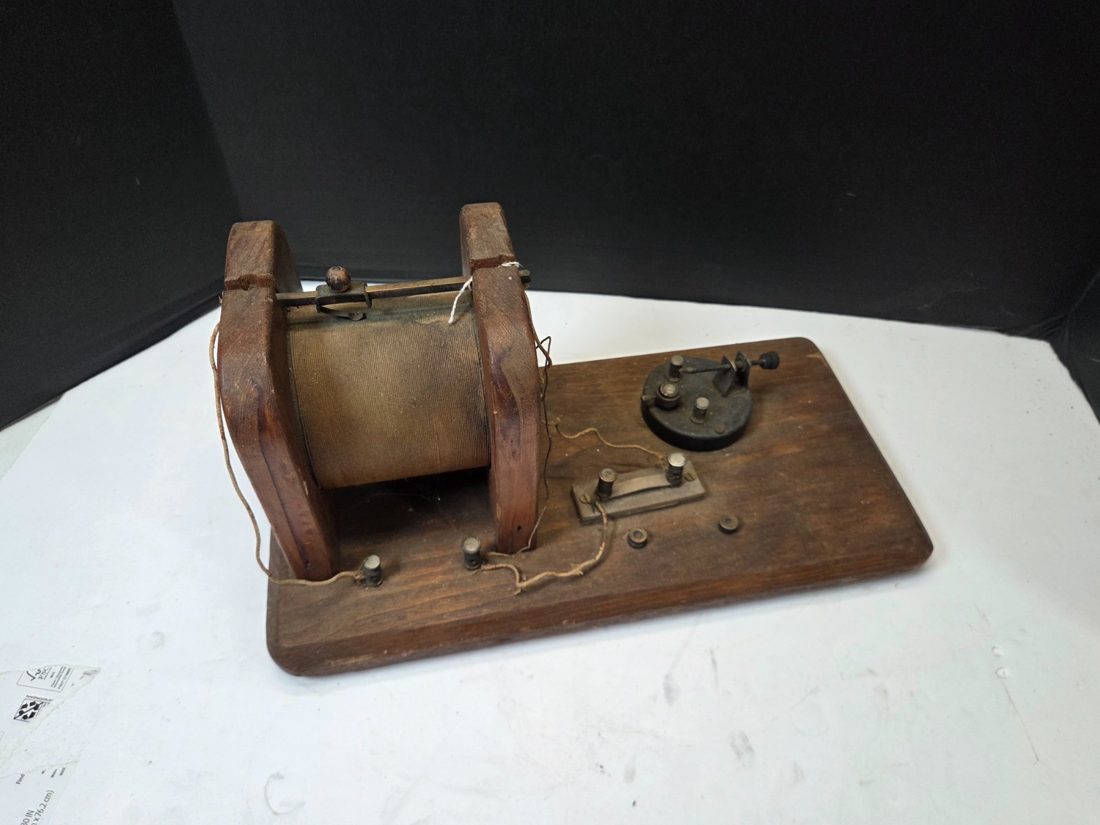 Early Antique homemade Crystal radio set with sliding tuning coil