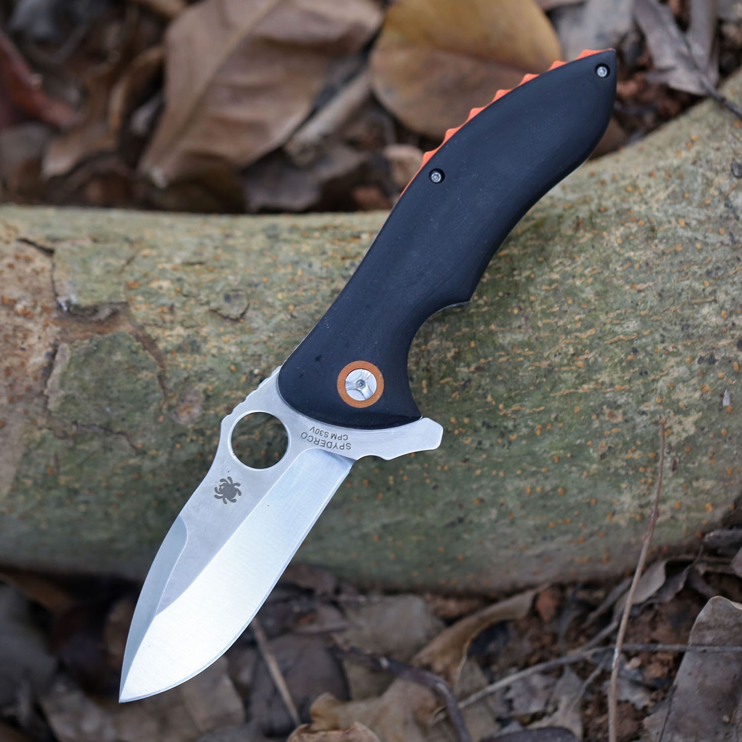Black G10 Folding Hunting Outdoor Heavy Duty Thick Knife Pocket Clip Flipper Tab