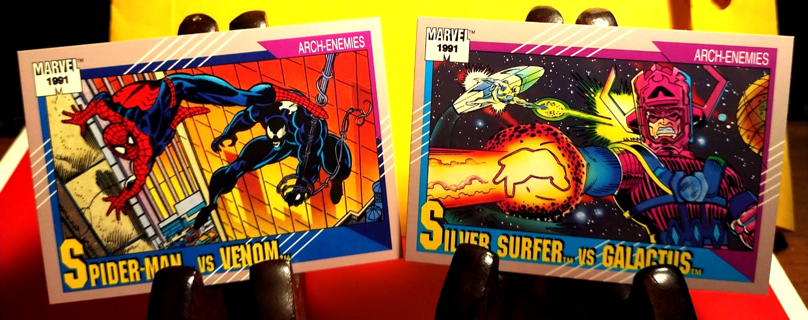 1991 Impel Marvel Spider-Man Vs Venom And Silver Surfer Vs Galactus Arch-Enemies