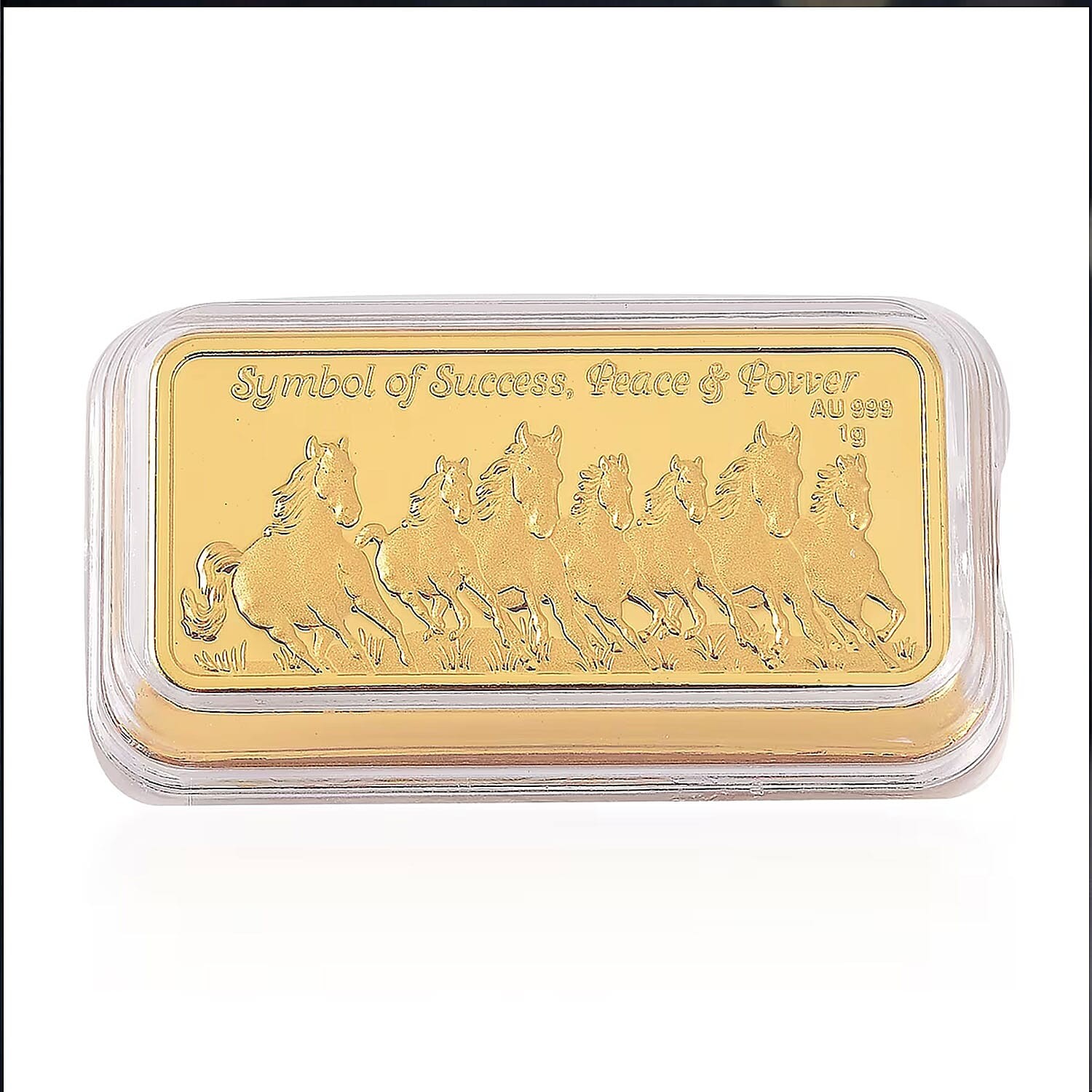 24K Gold Seven Horses Fortune Symbol Speed, Success Prosperity, Embossed Sheet