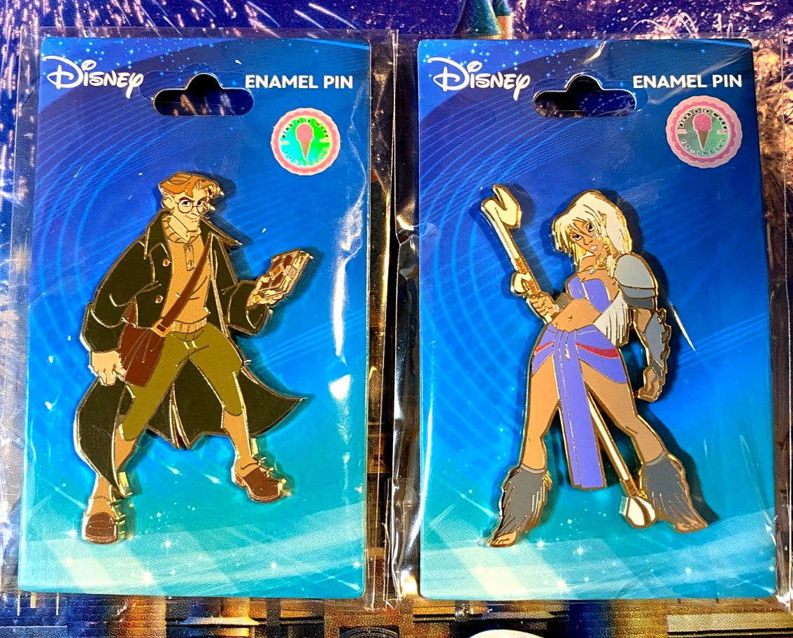 🪼 2026 Disney Atlantis 2 Pin Set - Princess Kida and Milo Thatch PALM Pins