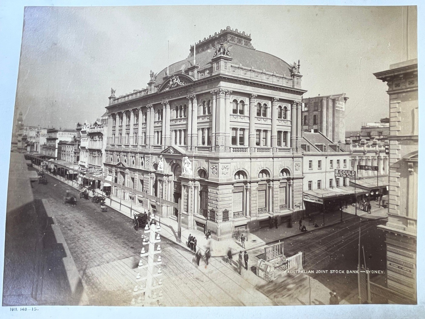 Australian Joint Stock Bank Sydney NSW Street RARE 1892 - Original Albumen Photo