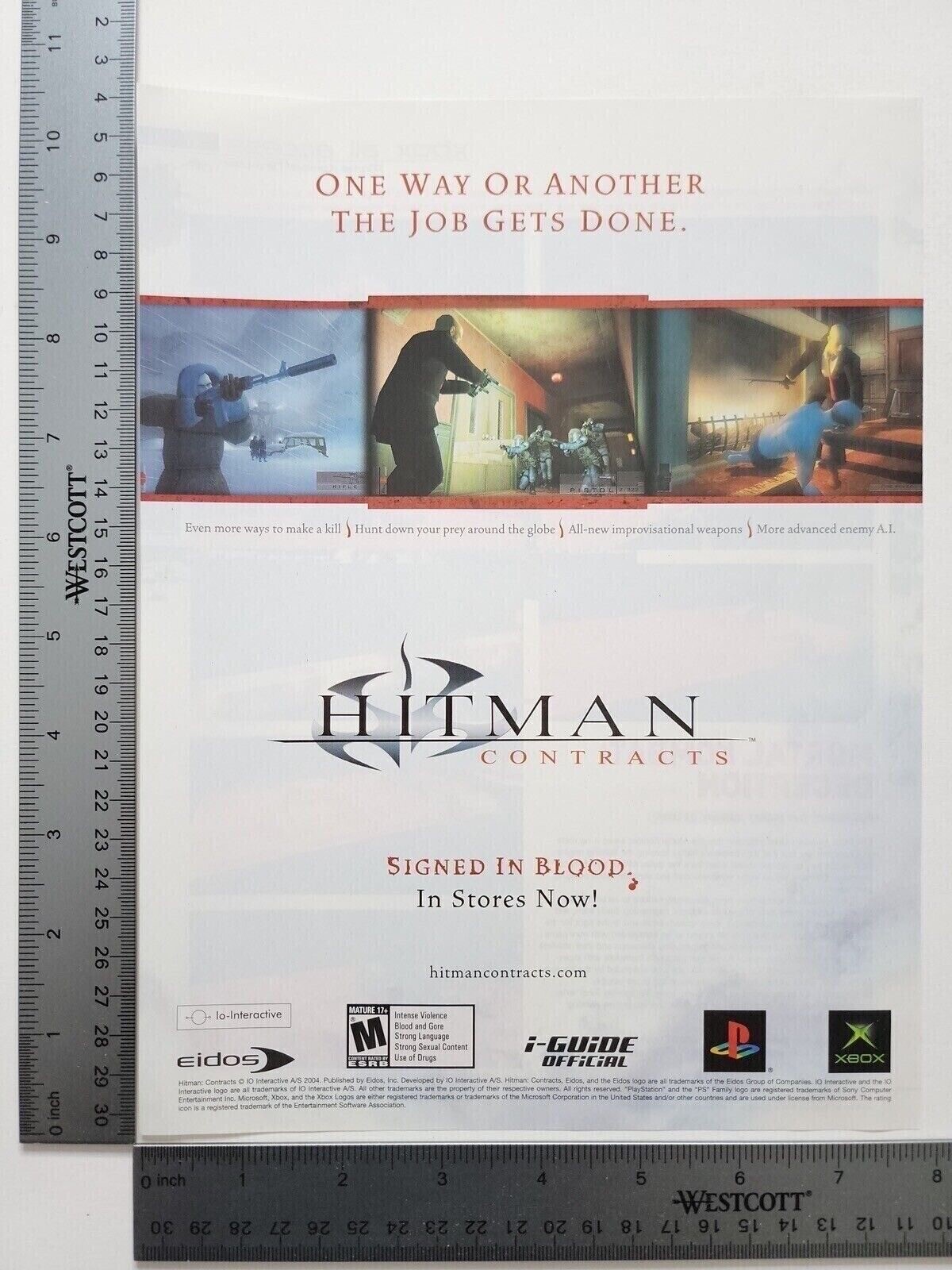 Hitman Contracts Advertisement Original Print Ad / Poster Game Gift Art