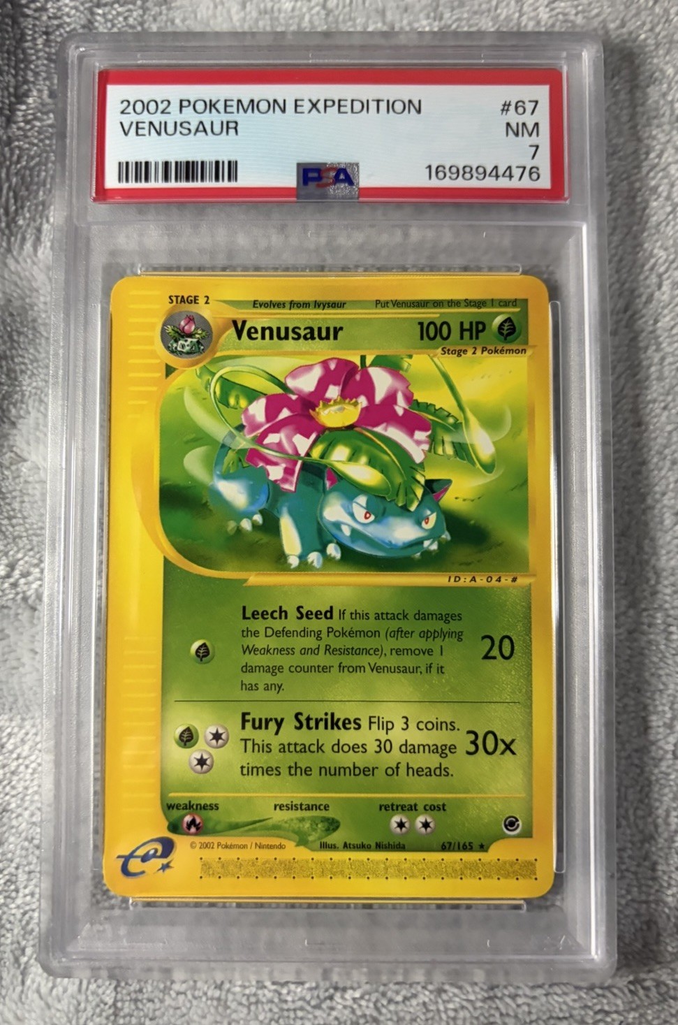2002 Pokemon Expedition Venusaur 67/165 Rare Non-Holo e-Reader PSA 7 NM