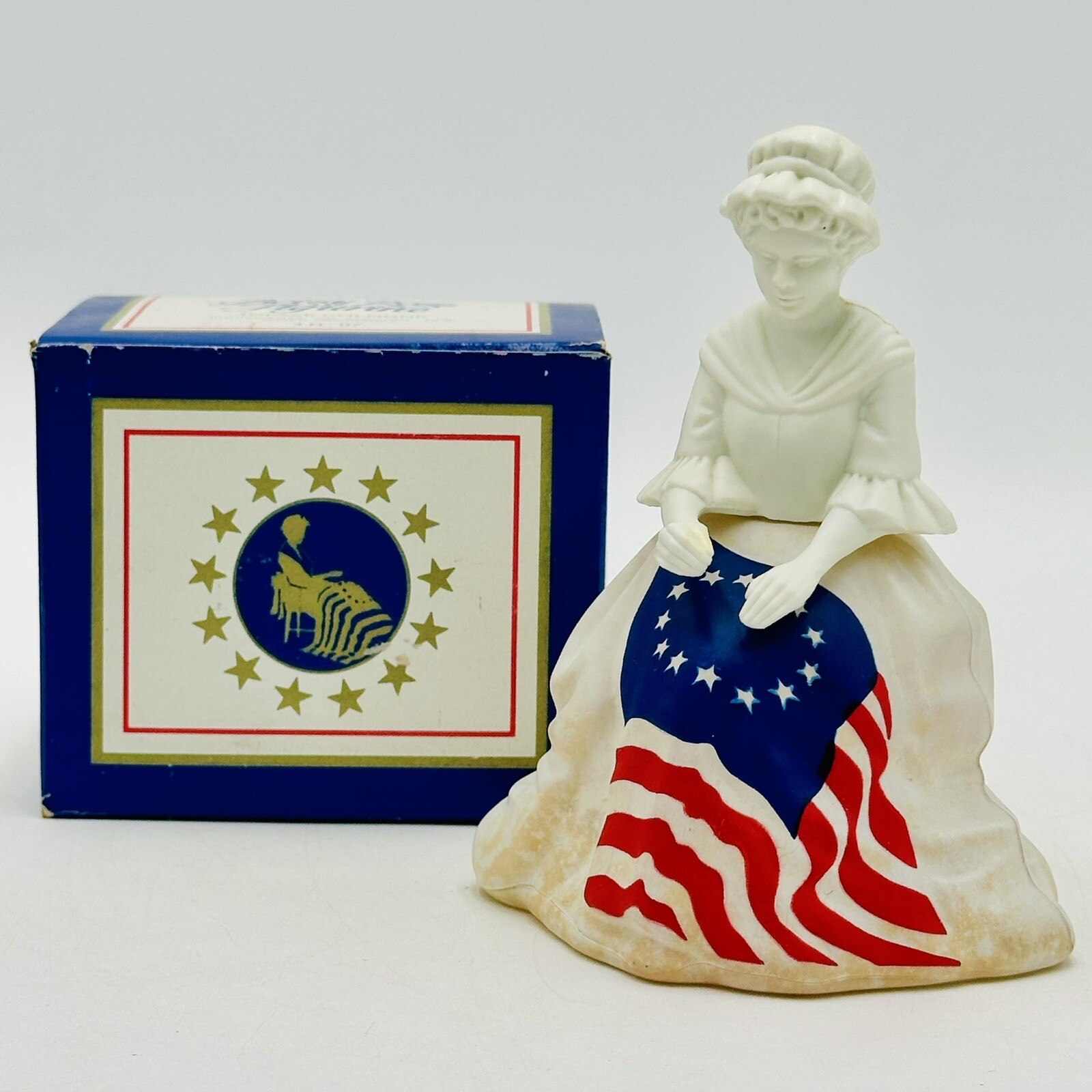 Vintage Avon Bottle Betsy Ross Figurine Topaze Cologne- Full But Opened 1976