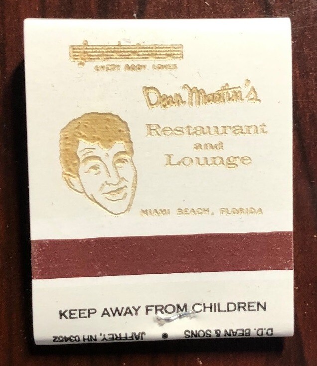 Rare Vintage DINO'S LODGE DEAN MARTIN RESTAURANT Matchbook