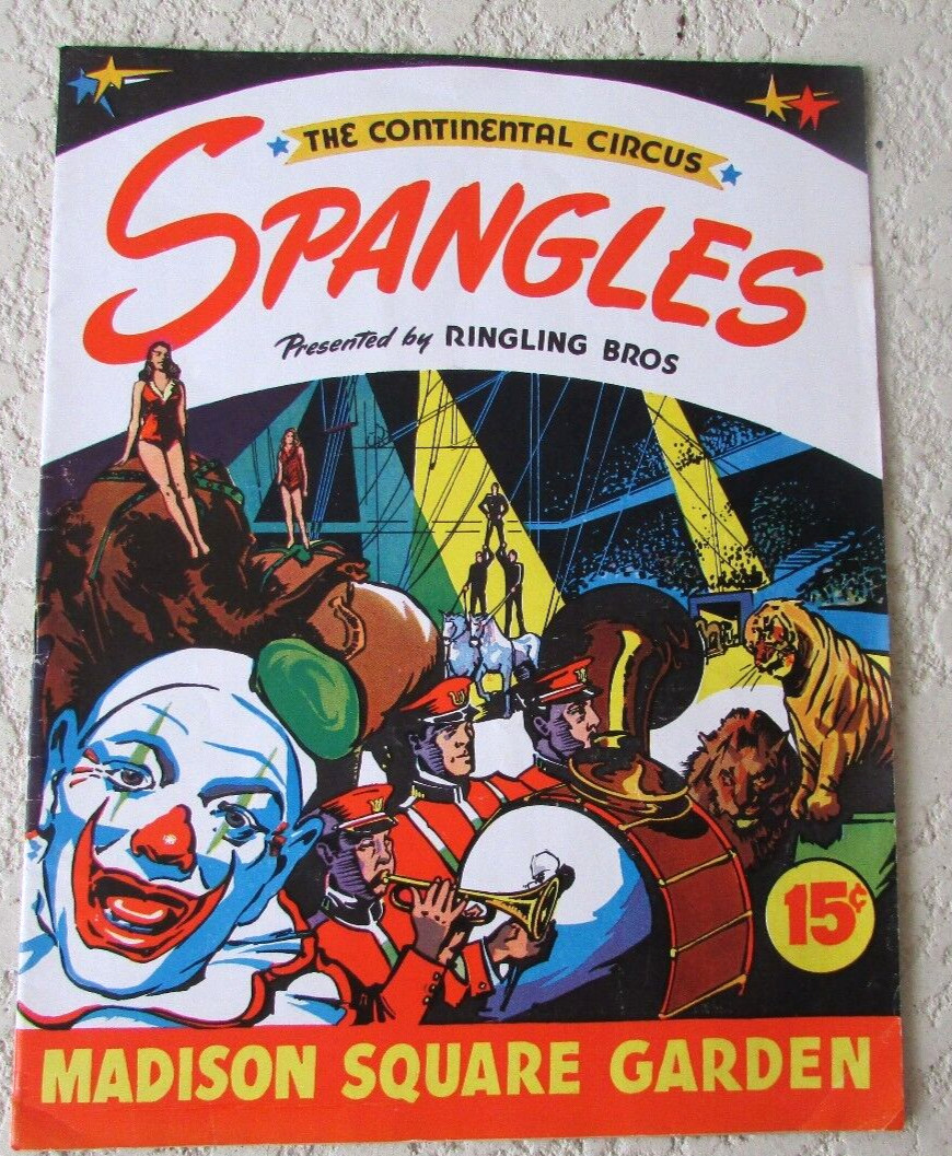 1943 Madison Square Garden Ringling Bros Continental Spangle Circus Program 24p