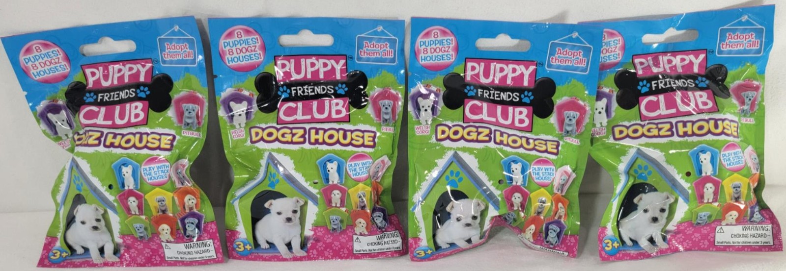 Puppy Friends Club “Dogz House” 4-Pack Blind Bags Dog House Themed Miniature