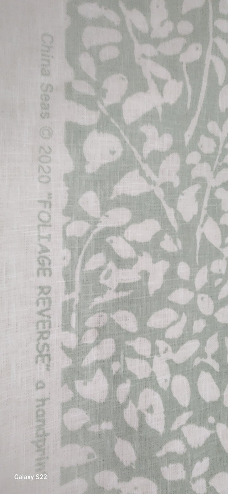 3 Yards Of China Seas Fabric In Foliage Reverse Pattern