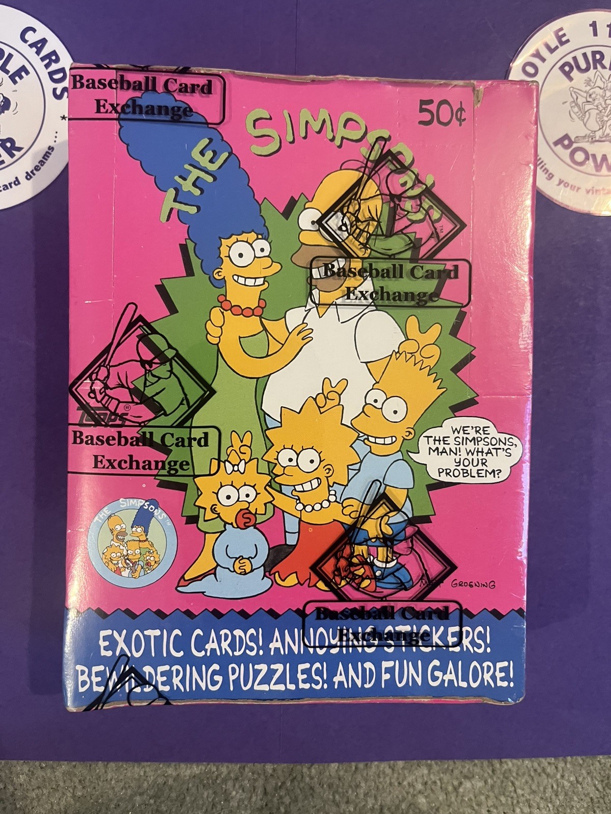 1990 Topps The Simpsons Unopened Wax Box BBCE Authenticated box 36 packs 