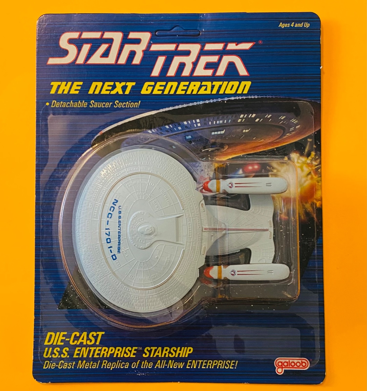 1988 Galoob Star Trek TNG Die-Cast Enterprise NCC-1701-D CASE FRESH MOC Unpunch