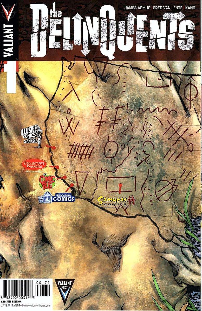 Delinquents, The #1F VF/NM; Valiant | Map Variant - w/Bag+Board