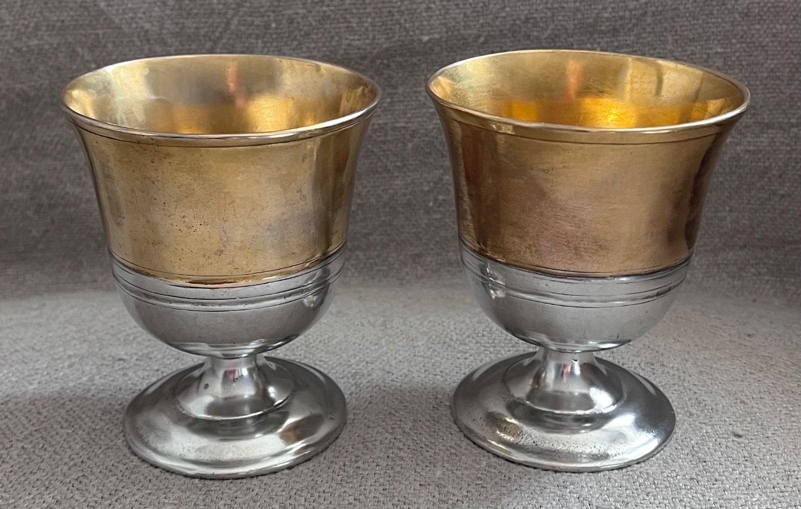 Beautiful Rare Pre Owned Pair Match Pewter Gilt Gold Harry Potter Goblets