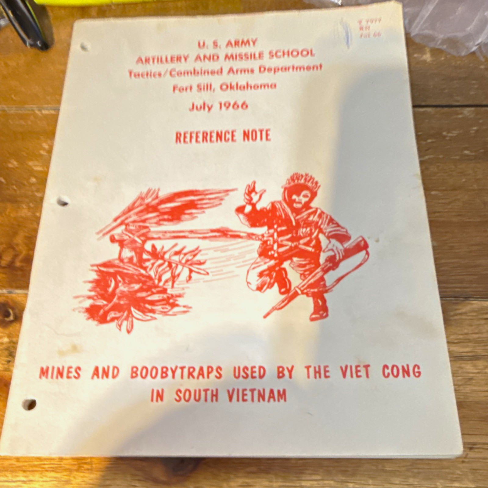 U.S. Army Artillery & Missile School Reference Note July 1966 Viet Cong Mines