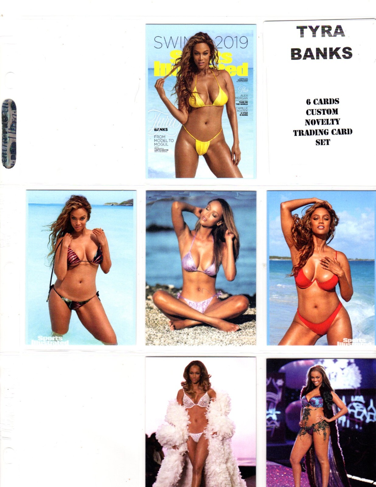 TYRA BANKS   CUSTOM TRADING CARD 6 CARDS  SET