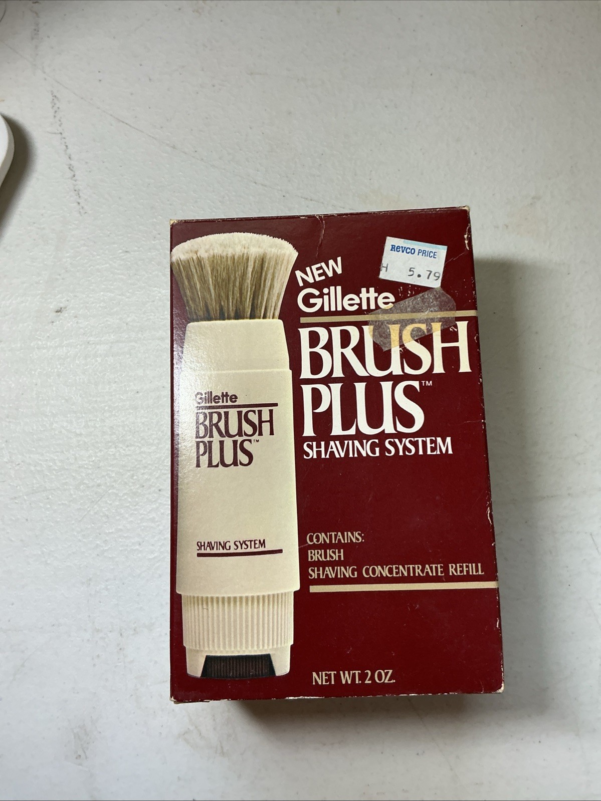 New in Box Gillette Brush Plus Shaving System Kit Vintage 1984