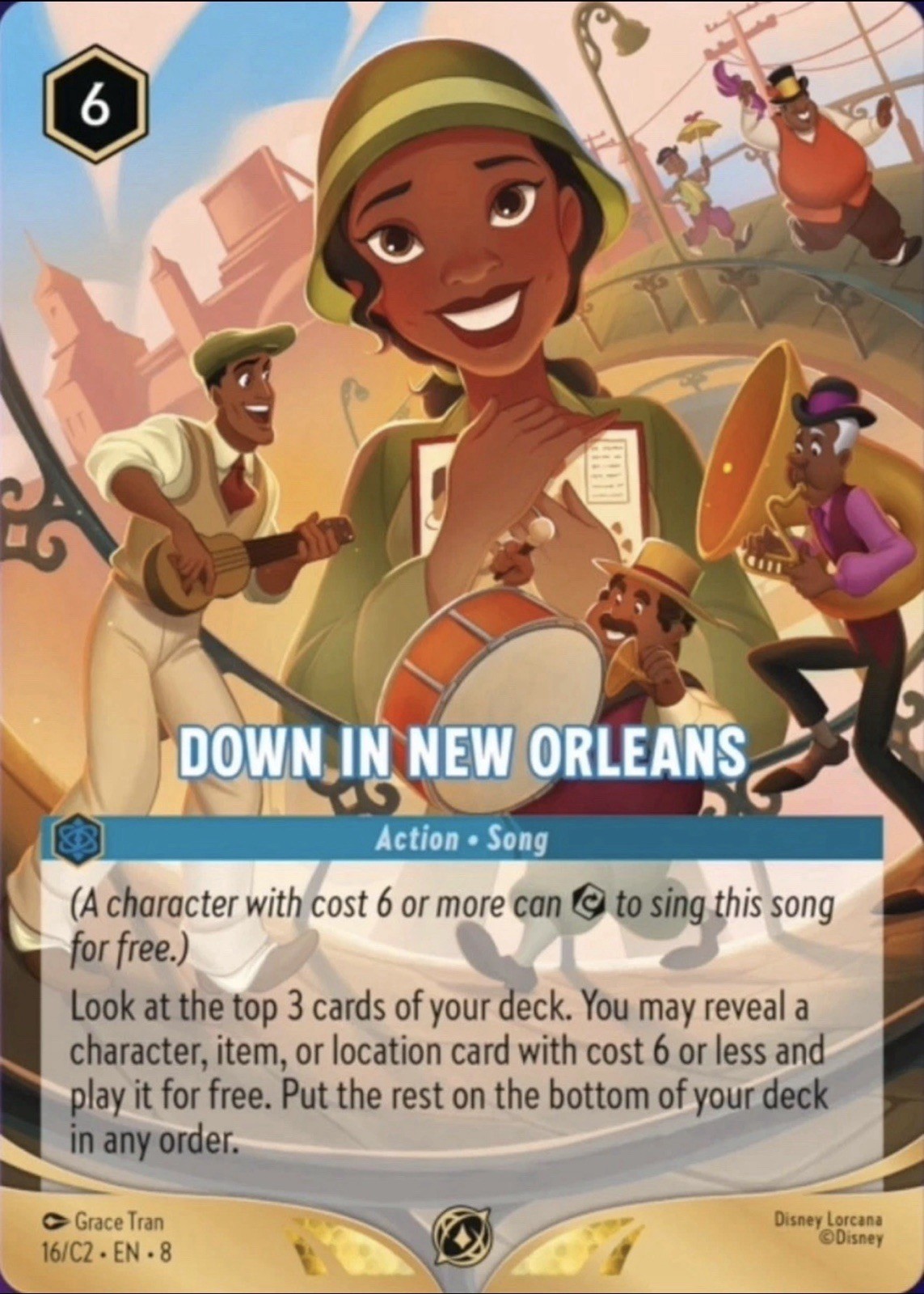 Disney Lorcana Down In New Orleans Non-Foil Promo 16/C2 EN 8 NM