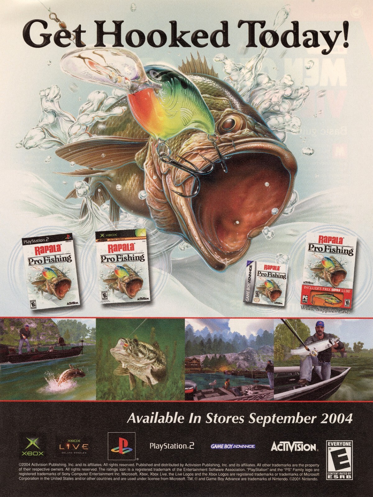 Rapala Pro Fishing Playstation 2 PS2 Xbox GBA Promo Game Ad Art Print Poster