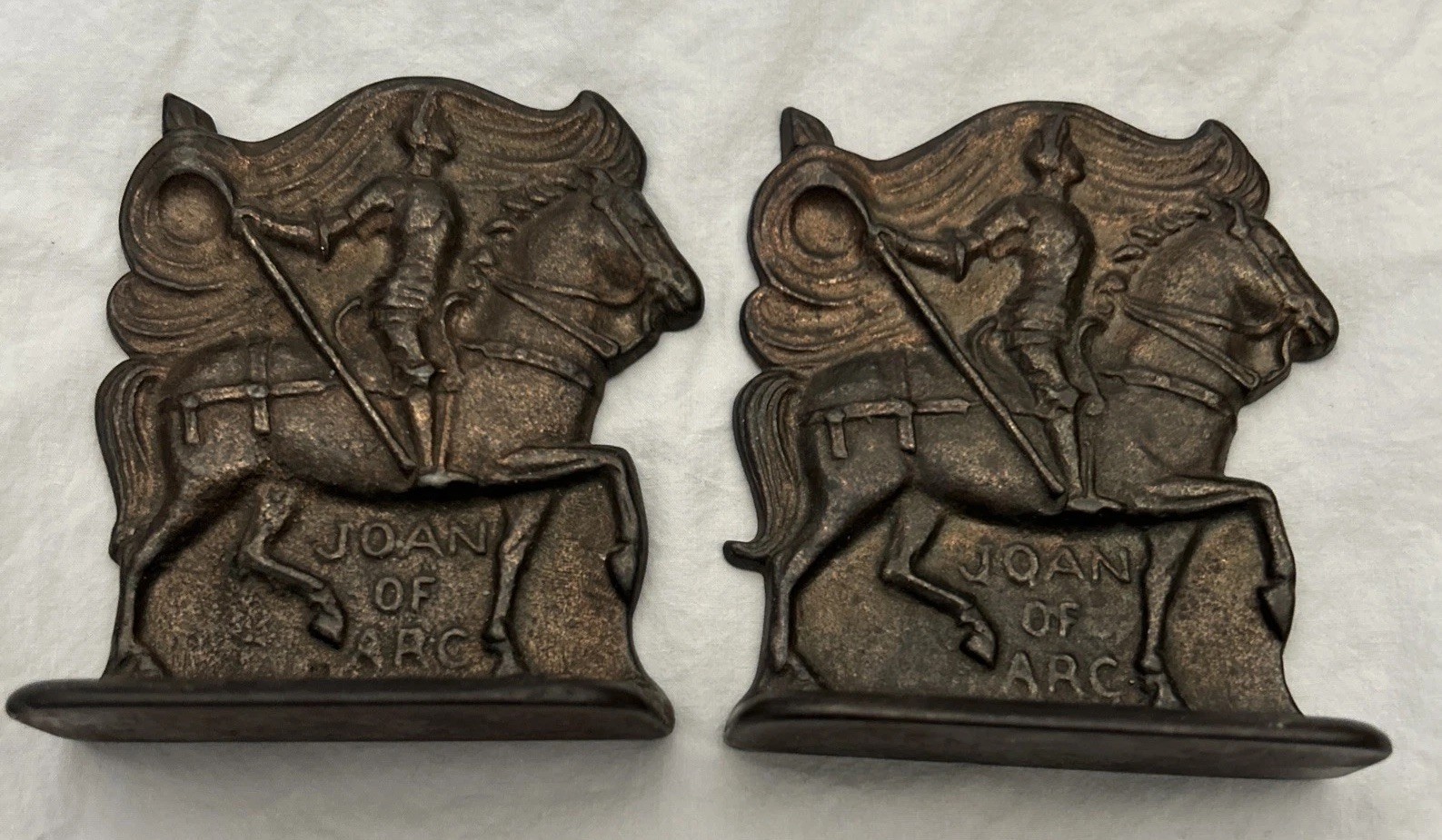 Orig 1920s JOAN of ARC Cast Iron Bookend Rare D.A.L. foundry 