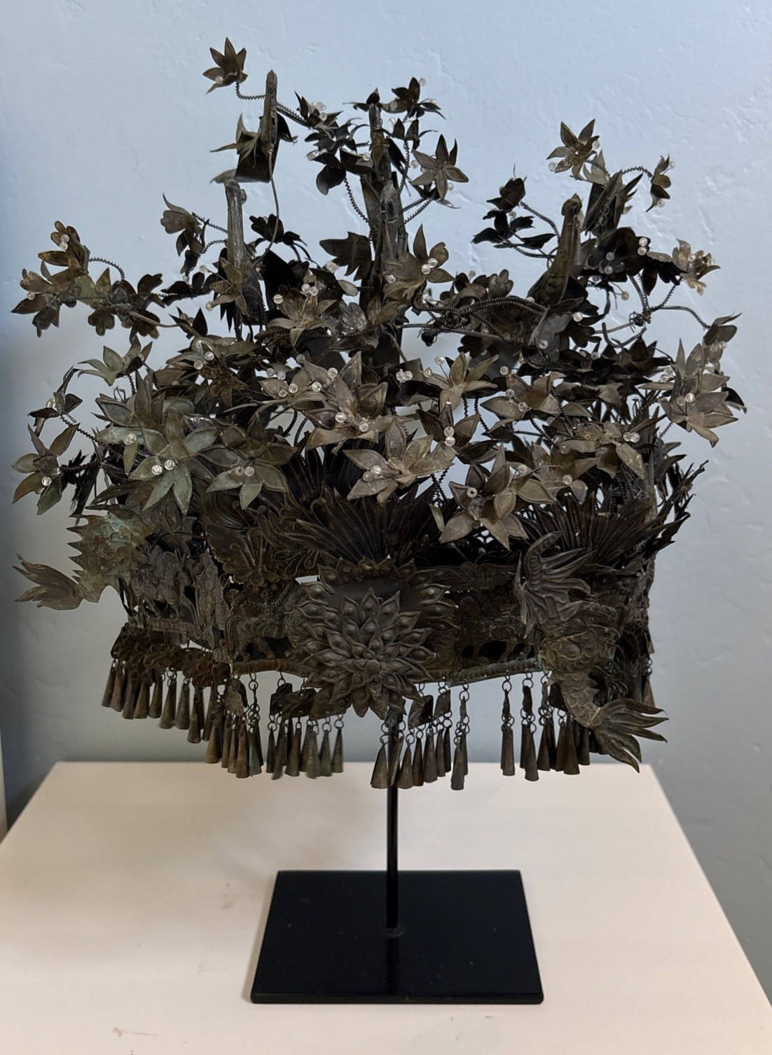 Chinese Miao Ceremonial Headdress Crown - Delicate Metal - Vintage Jewelry