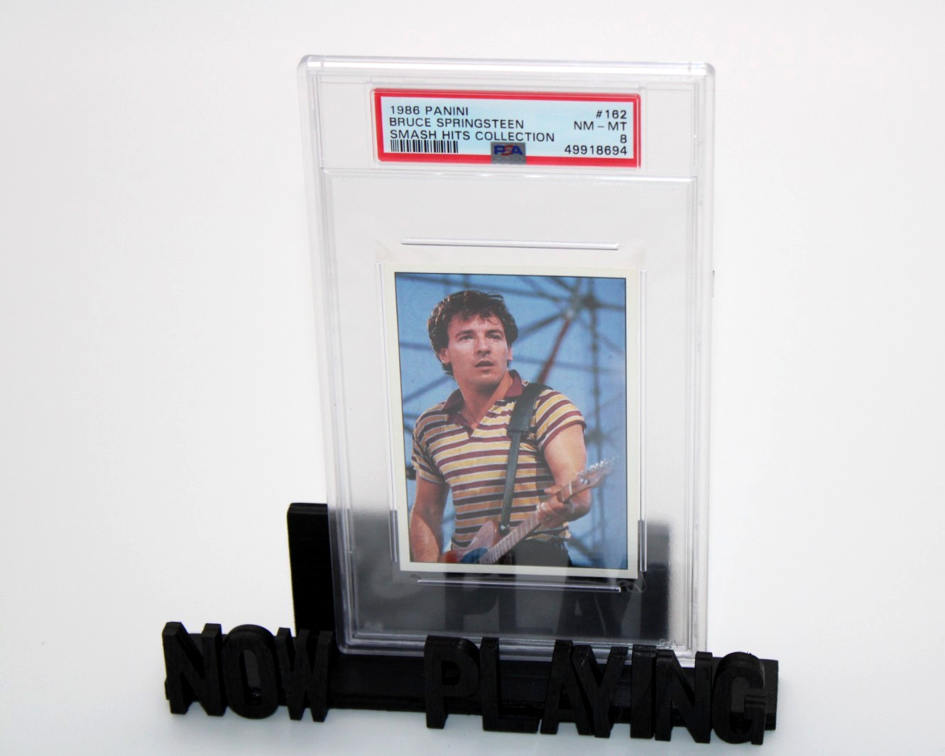 Bruce Springsteen 1986 Panini #162 Smash Hits Collection PSA GRADE 8 NEAR MINT
