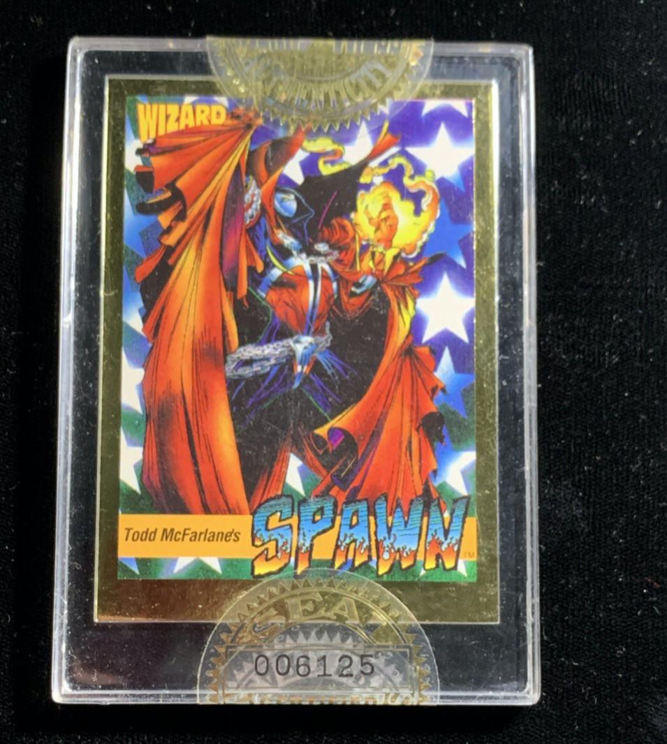 WIZARD MAGAZINE GOLD STAMP SEALED SPAWN #1 PROMO CARD 1992 TODD MCFARLANE