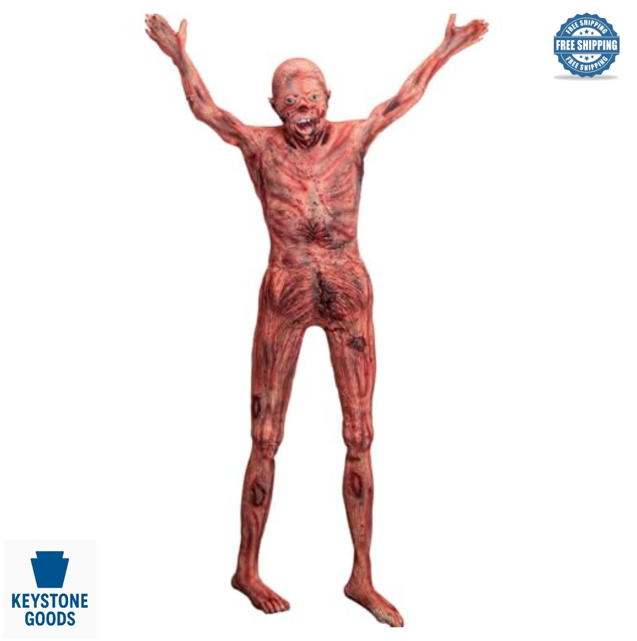 Halloween Bloody Dead Body 4.8ft Latex Hanging Corpse Torso Prop Haunted House