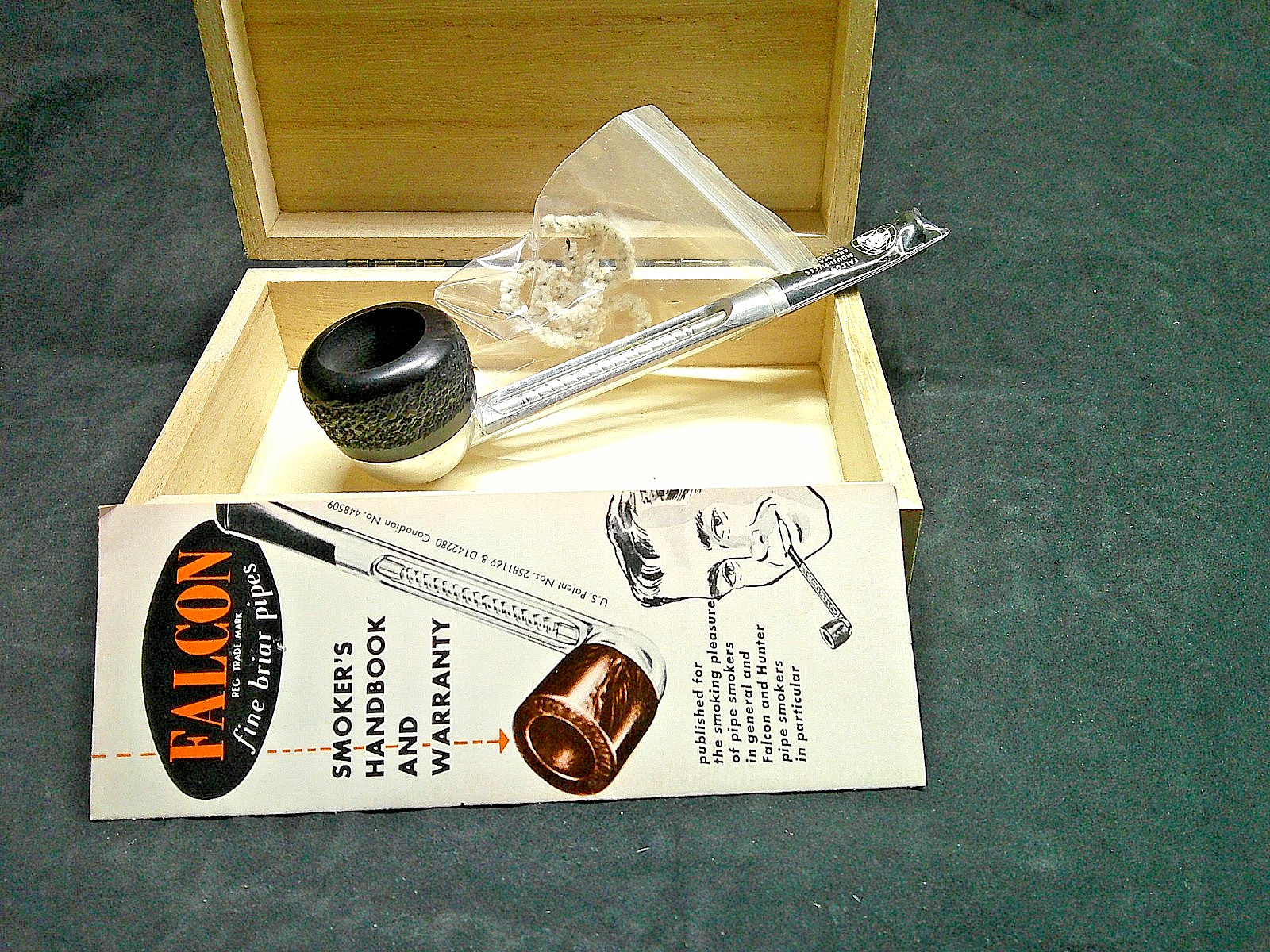 ✔️NEW FALCON PIPE CARVED BRIAR GENOA BOWL #AN 2 STRAIGHT P-LIP  STEM BOX -G1
