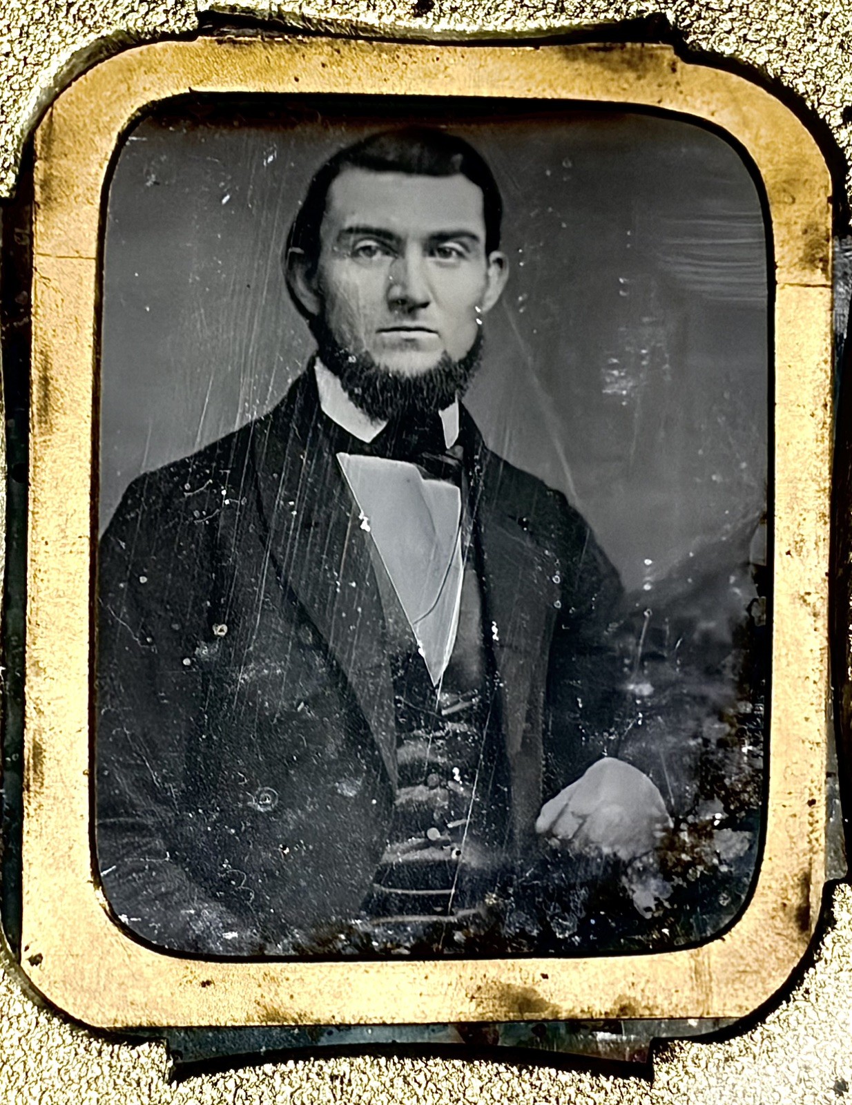1850s 1/6th Plate Daguerreotype Portrait of a Handsomely Young Bearded Gentleman
