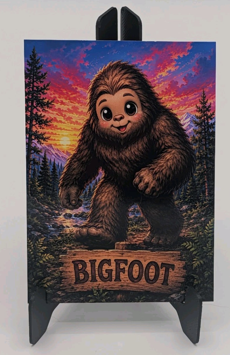 Cute Bigfoot ACEO Custom Card - Sasquatch Cute Cryptid Collection