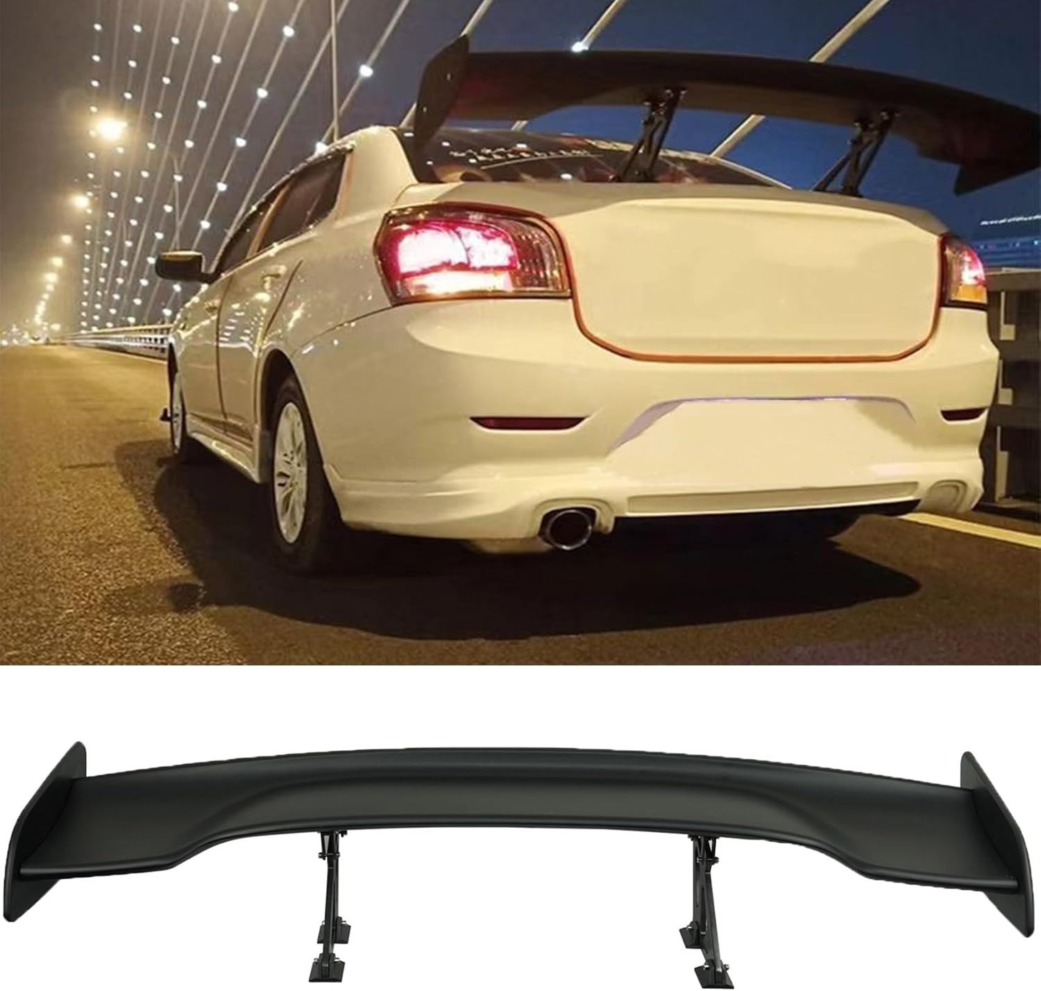 57 Inch Universal Rear Trunk Spoiler Wing GT Style ABS Racing Car Spoiler Compat