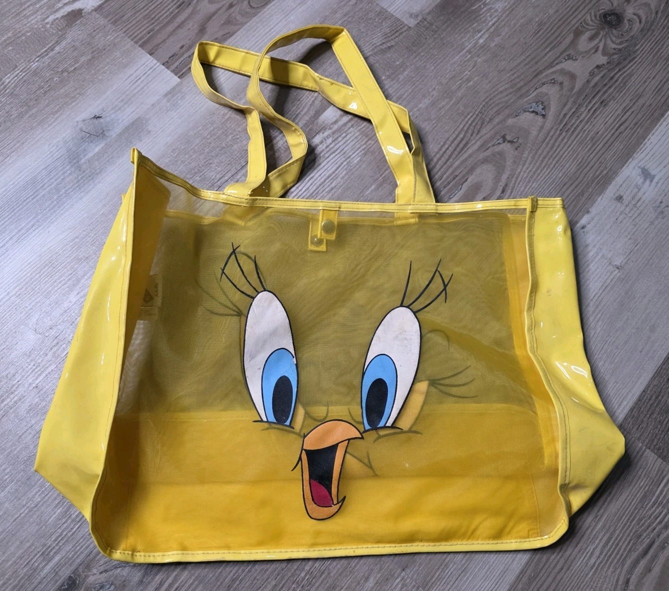 Looney Toones Vintage 1998 Tweety Bird Large Tote Bag Rare Vinyl Bag