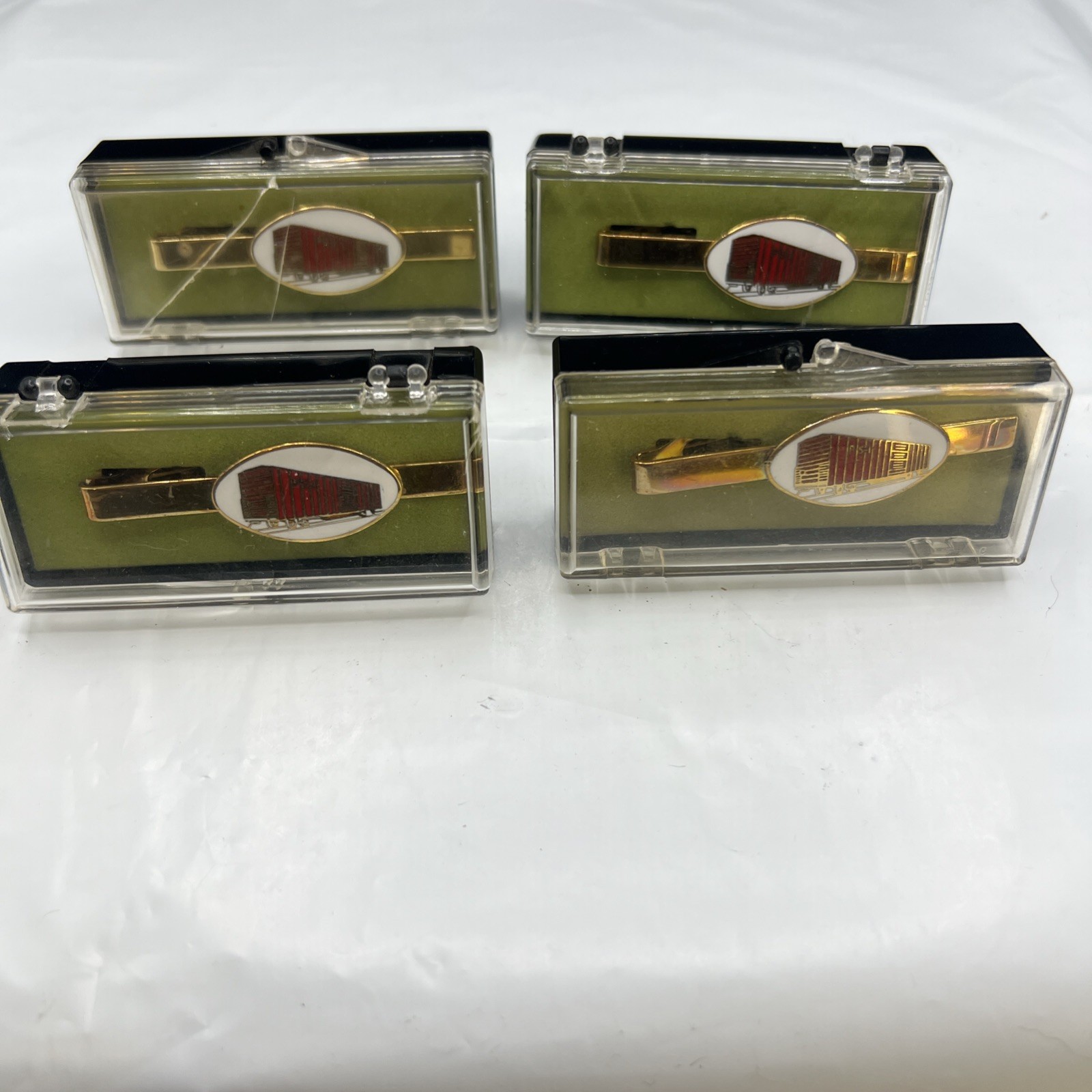 Lot Of 4 Vintage Pullman Standard PS-1 Boxcar Tie Clip by Leavens Co. Enamel