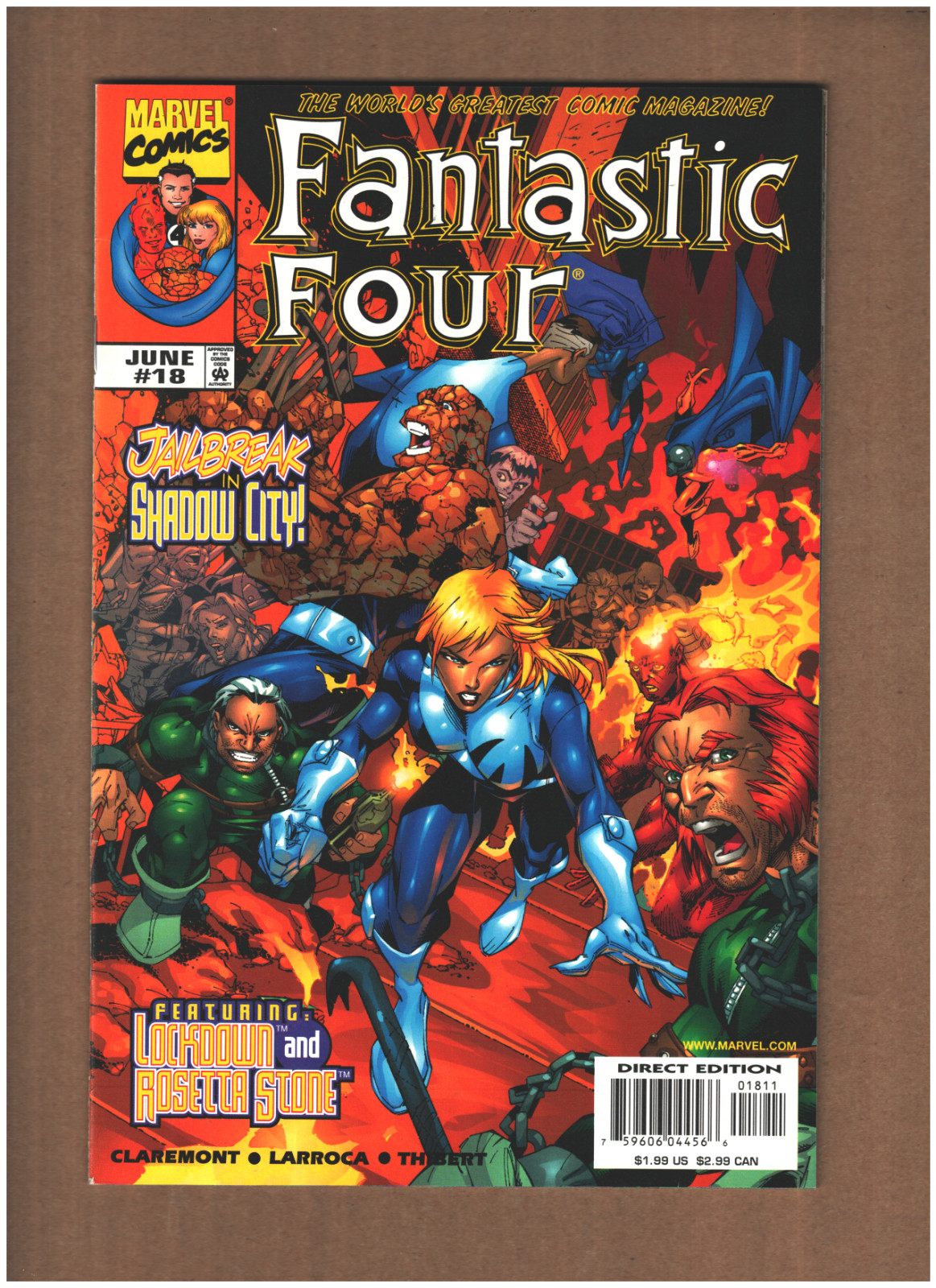 Fantastic Four #18 Marvel Comics 1999 Claremont & Larroca THE THING NM- 9.2