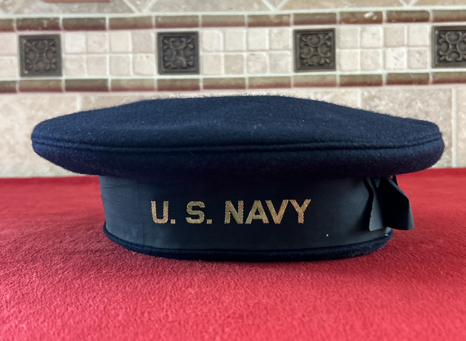 WW2 USN US Navy Donald Duck Hat Cracker Jack Uniform Hat Sailor Cap 6 5/8 WWII