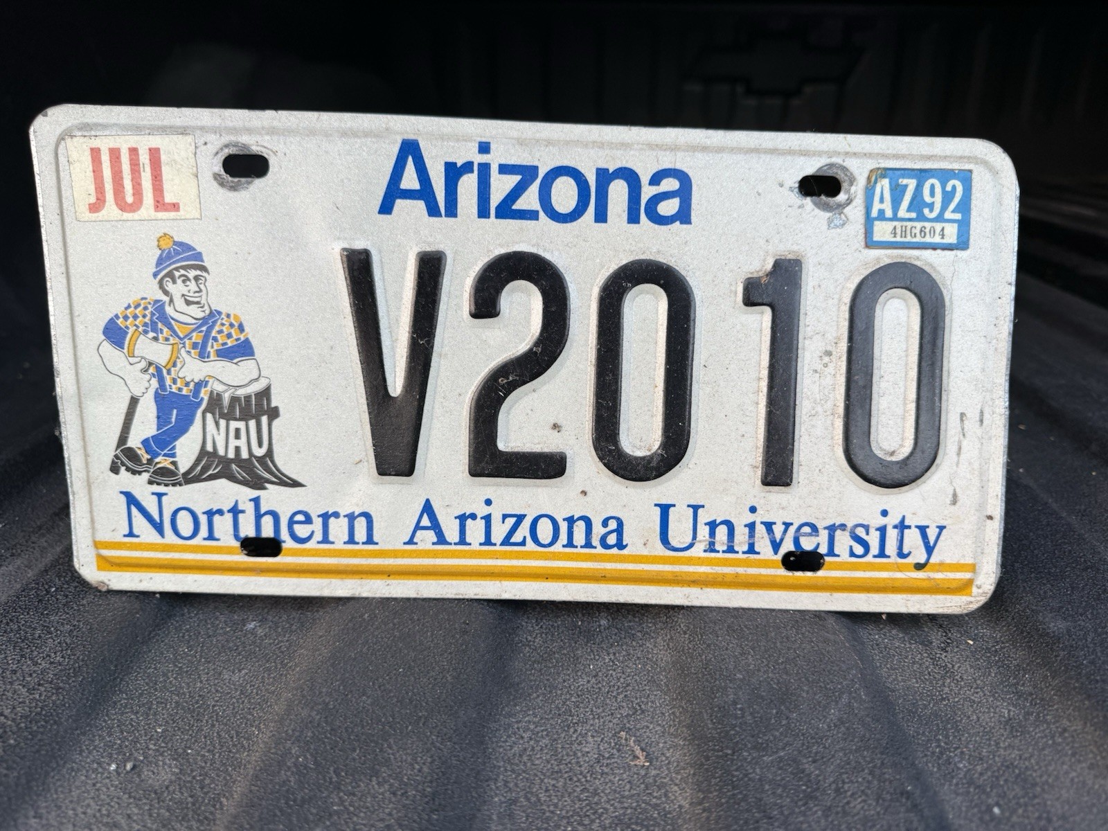 Arizona Northern Arizona University License Plate V2010 Collectible