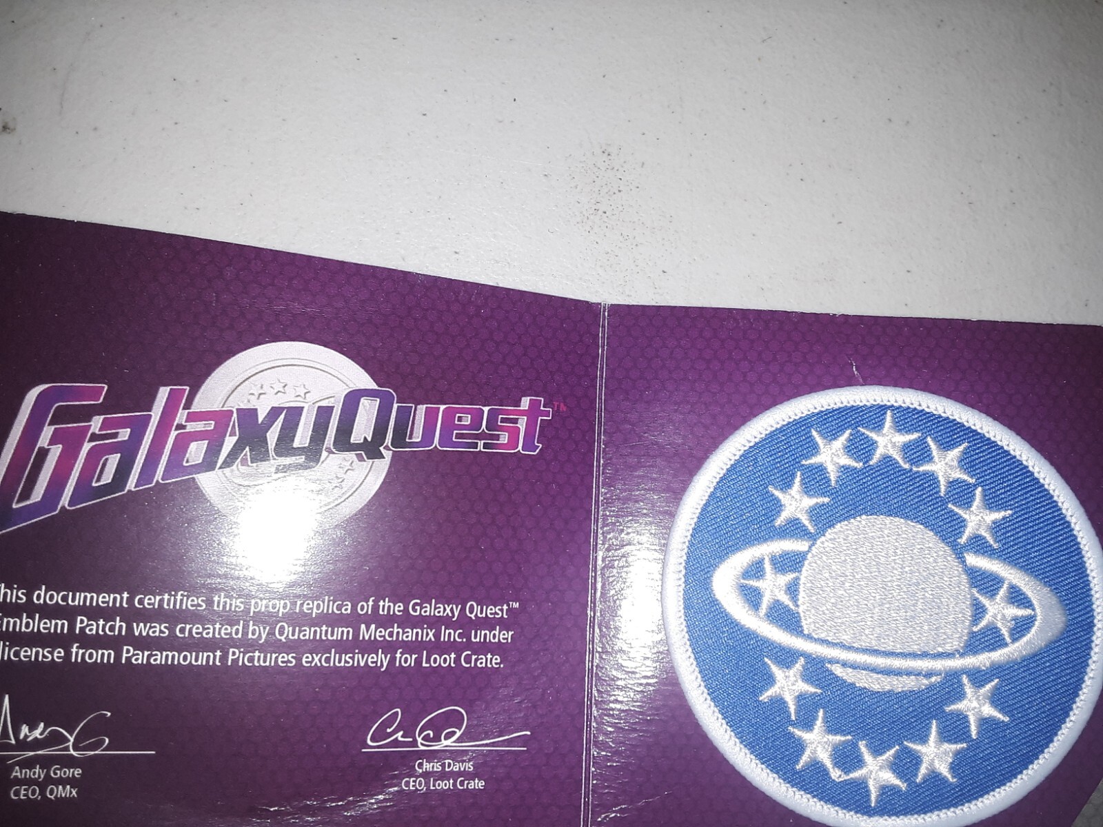 GALAXY QUEST PROP REPLICA EMBLEM PATCH LOOT CRATE EXCLUSIVE MOC SCI-FI BRAND#193