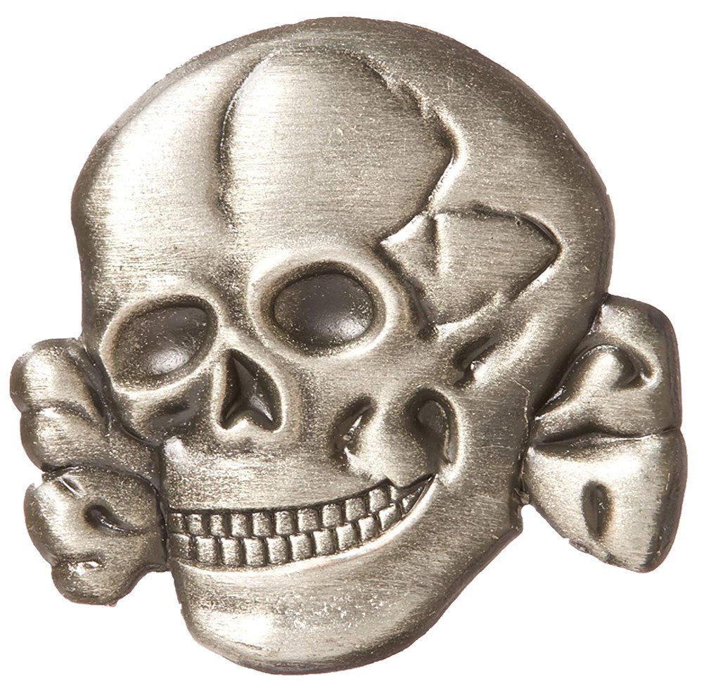 Skull and Cross Bones pin, 1 inch hat/lapel pin, pewter