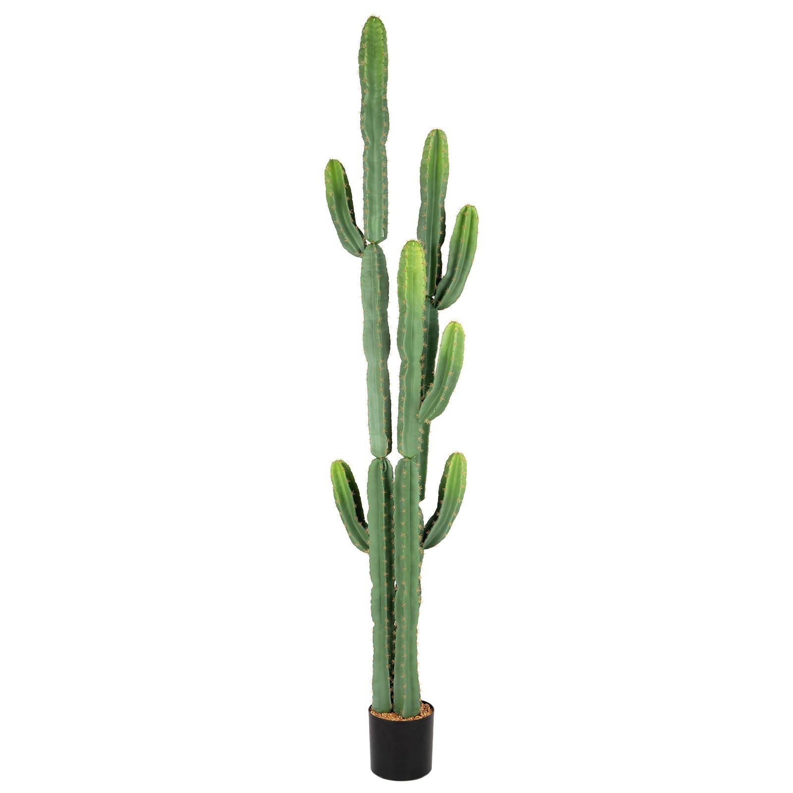 Nafresh UV-Resistant Artificial Fake Cactus Plants 7ft – Large Faux Cowboy