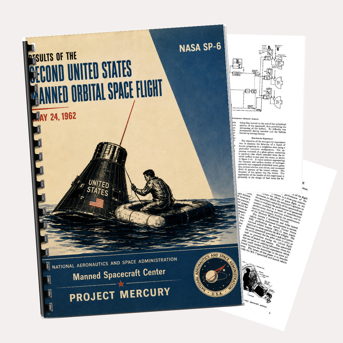 NASA Project Mercury 1962 Manned Orbital Space Flight Results SP-6 Manual 113P