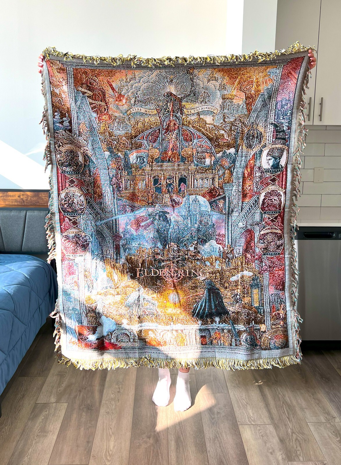 Elden Ring Tapestry Custom Woven Throw Blanket Unique Room Decor for Gamers