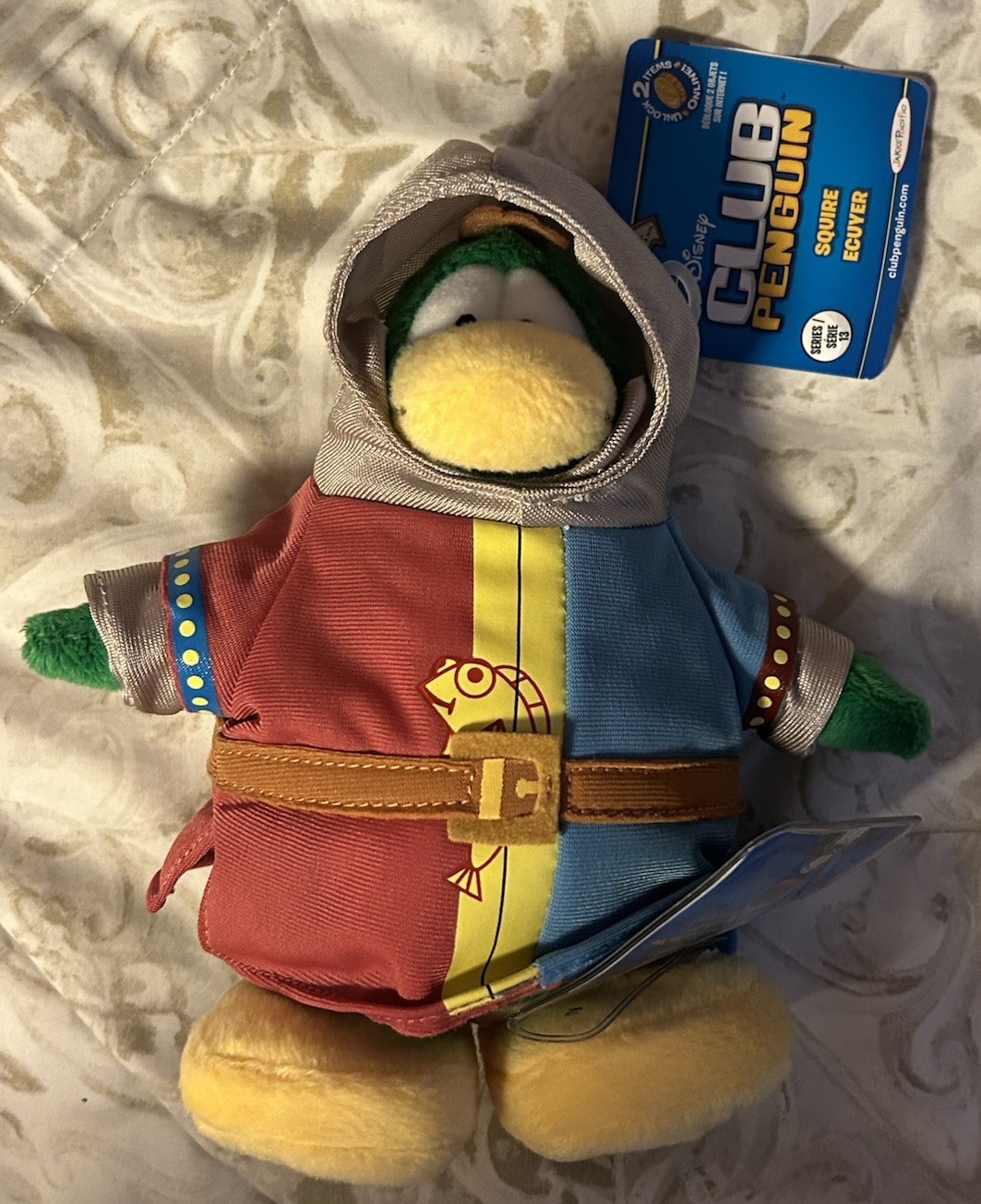 Disney Club Penguin Series 13 Squire Plush Toy w/ Tag & Coin