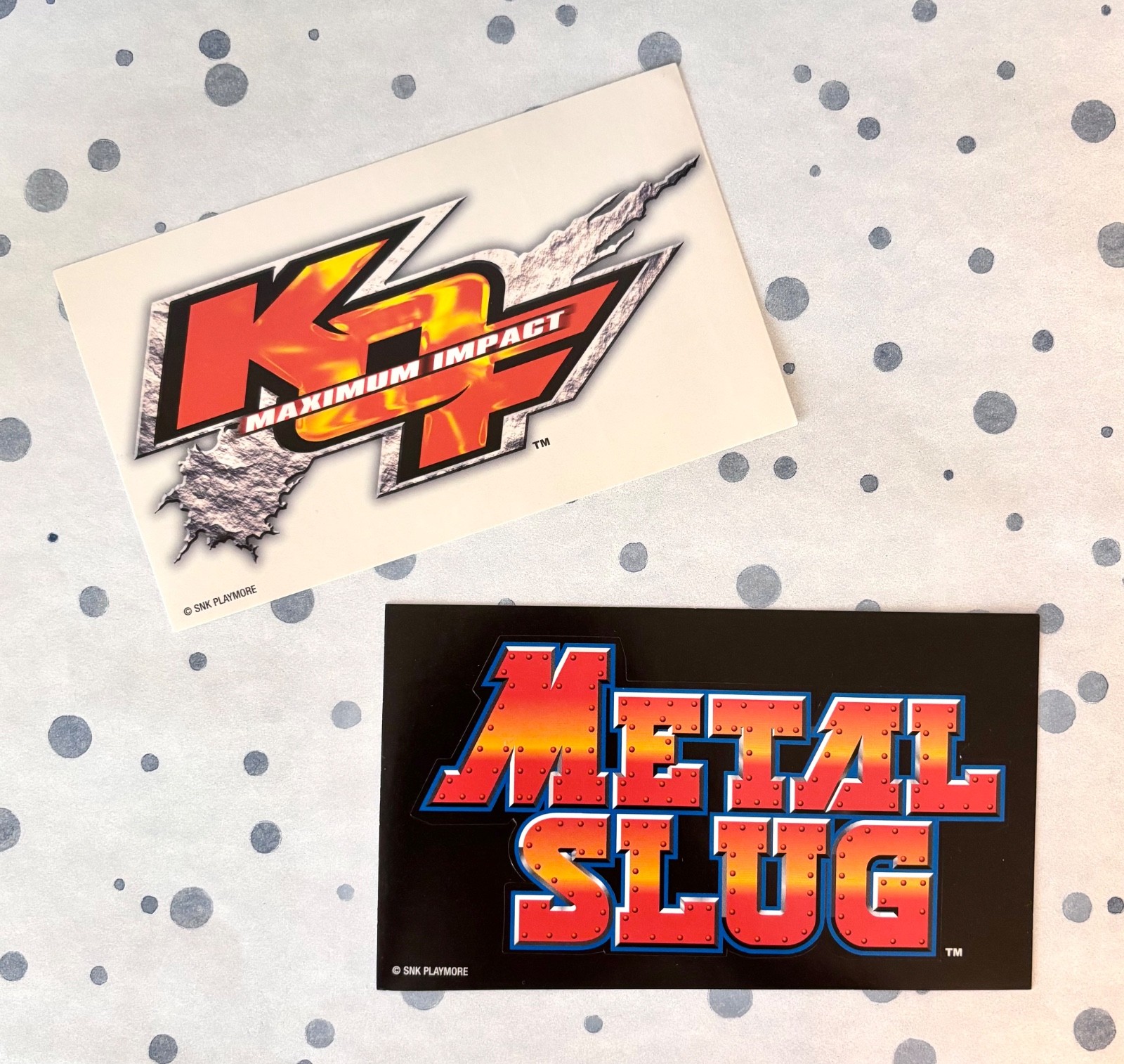 King of Fighters PS2, Metal Slug Neo Geo e3 2004 Promo Stickers x2 SNK KOF READ