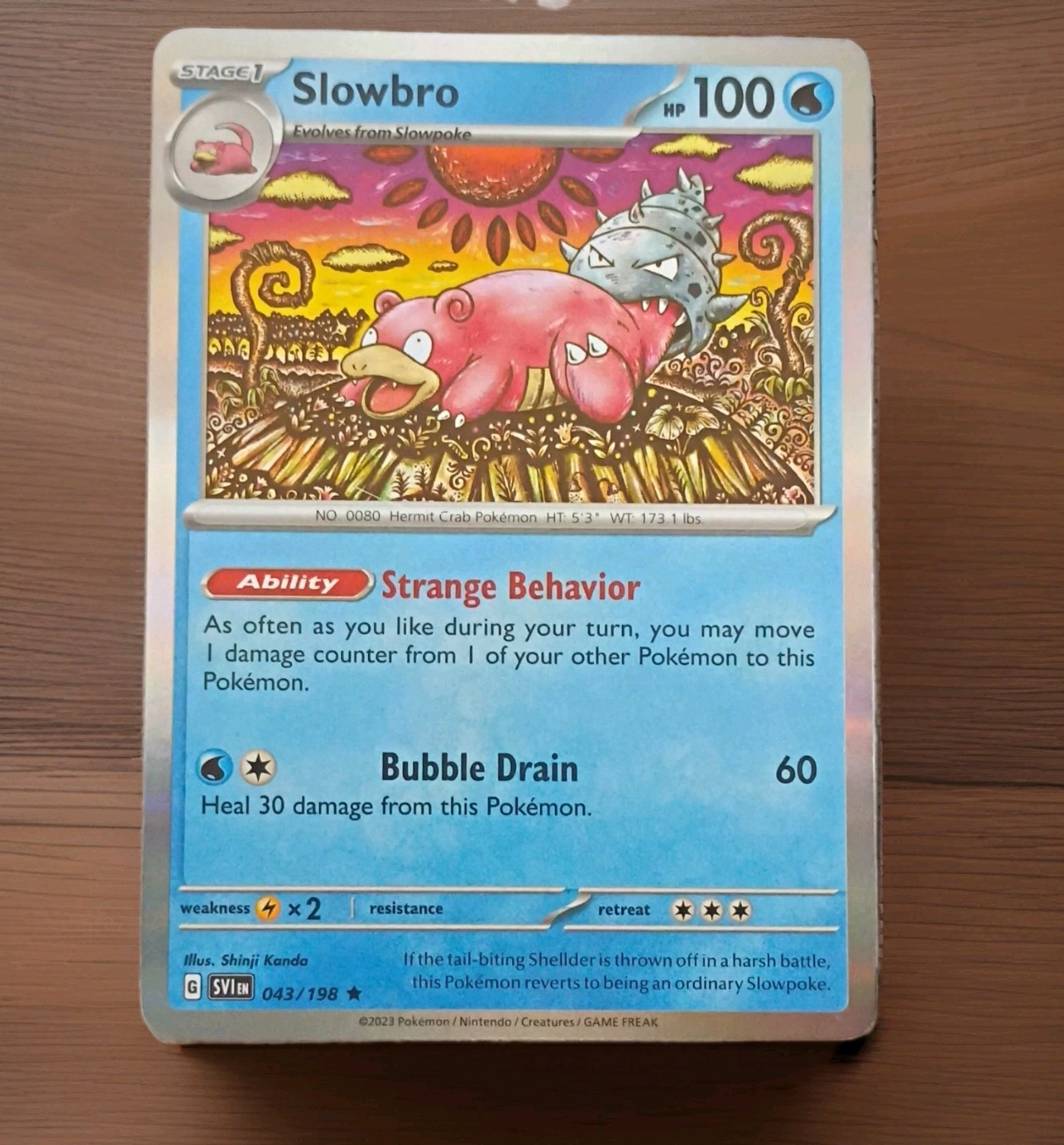 2023 Pokémon Scarlet & Violet Slowbro 043/198 Reverse Holo English Shinji Kanda