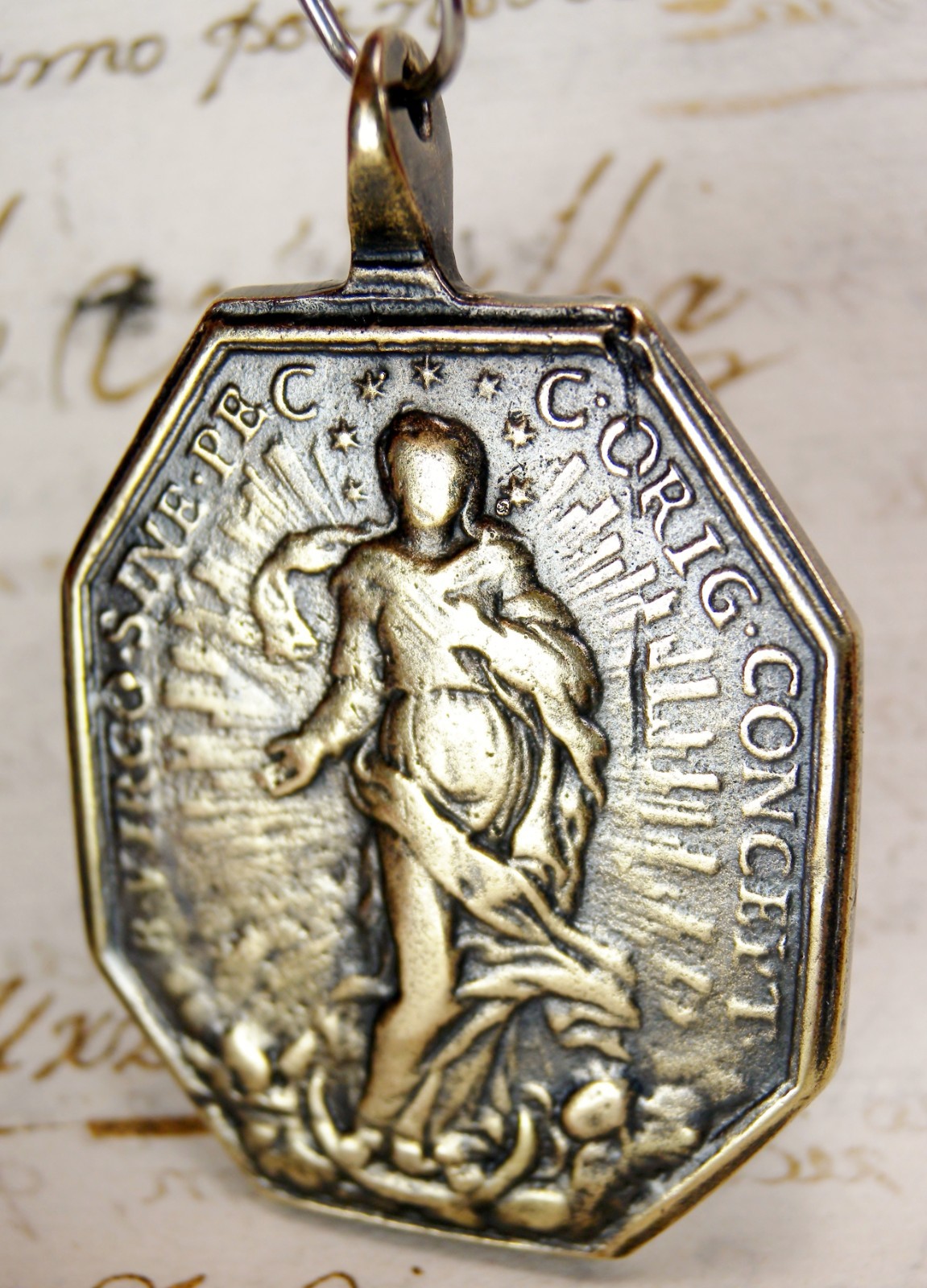 ANTIQUE 18TH ST FRANCIS STIGMATA IMMACULATE CONCEPTION METAL DETECTOR FIND MEDAL