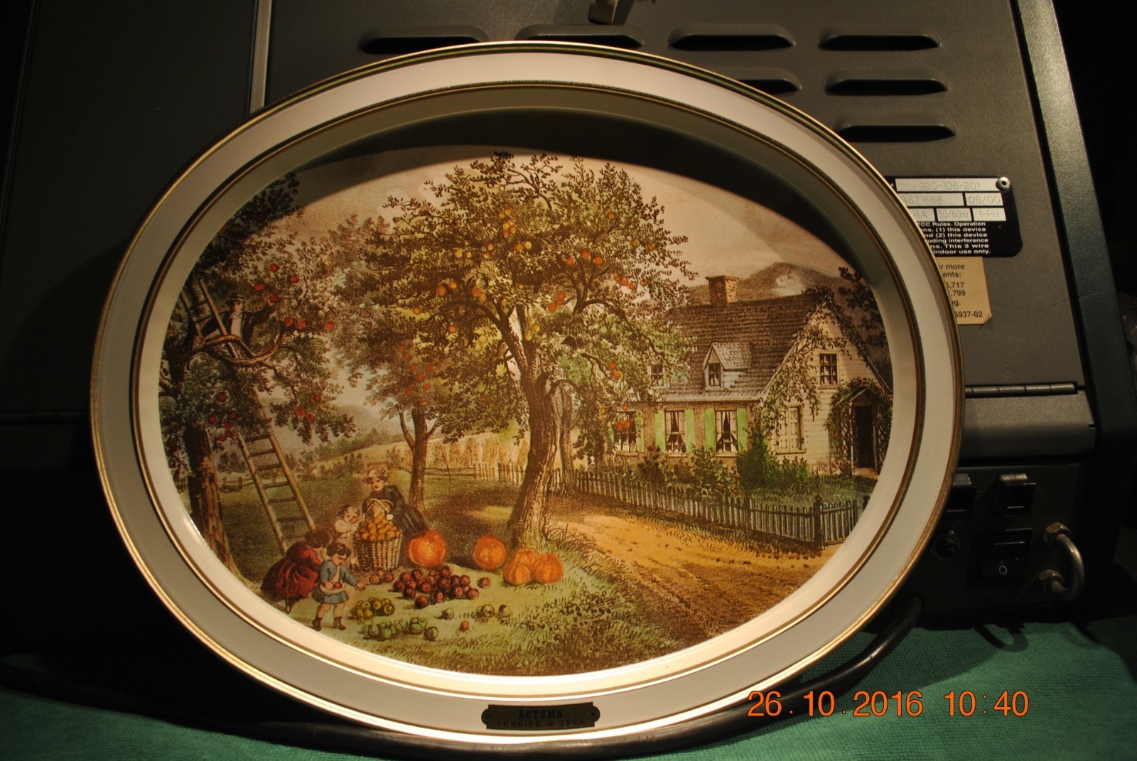 Currier and Ives Tray  -- AUTUMN